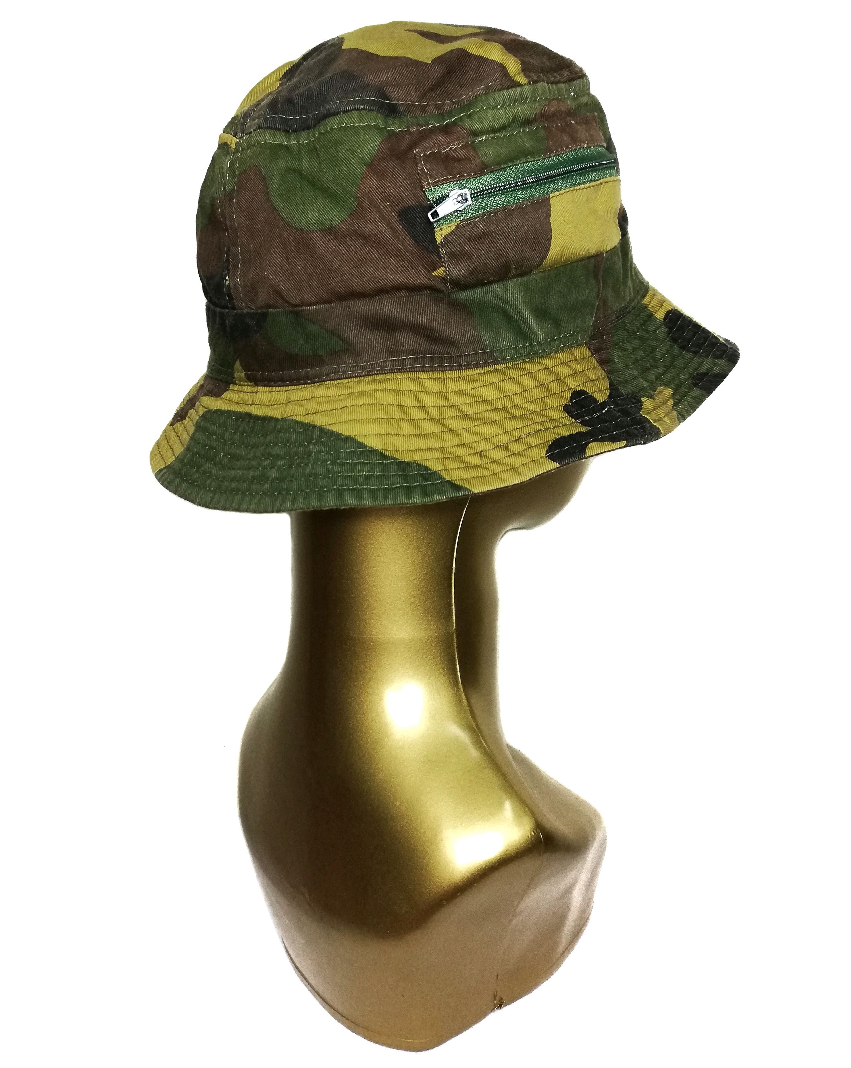 Japanese Brand 🔥Japanese Military Green Camo Double Pocket Bucket Hat🔥 Size ONE SIZE - 8 Thumbnail