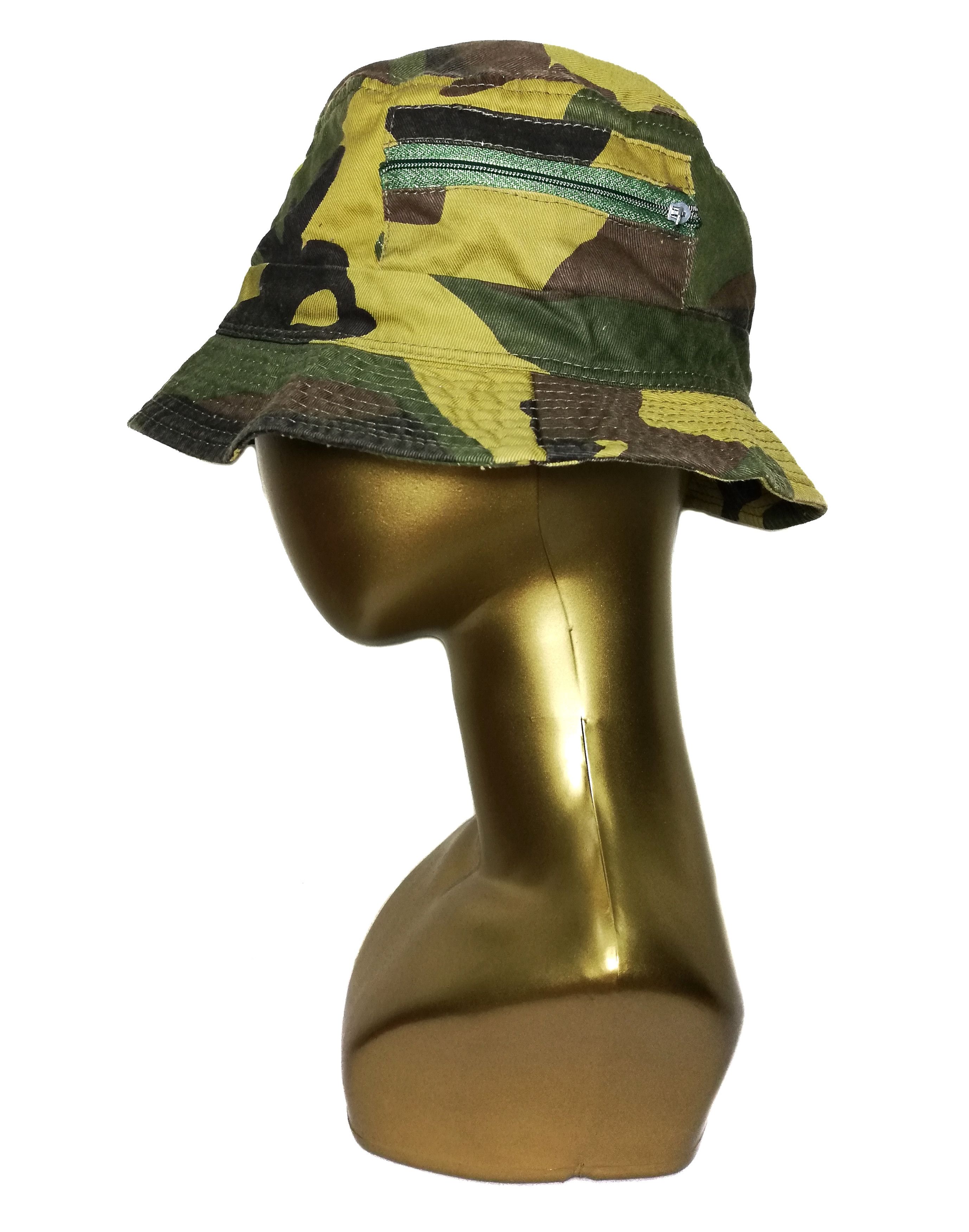 Japanese Brand 🔥Japanese Military Green Camo Double Pocket Bucket Hat🔥 Size ONE SIZE - 5 Thumbnail
