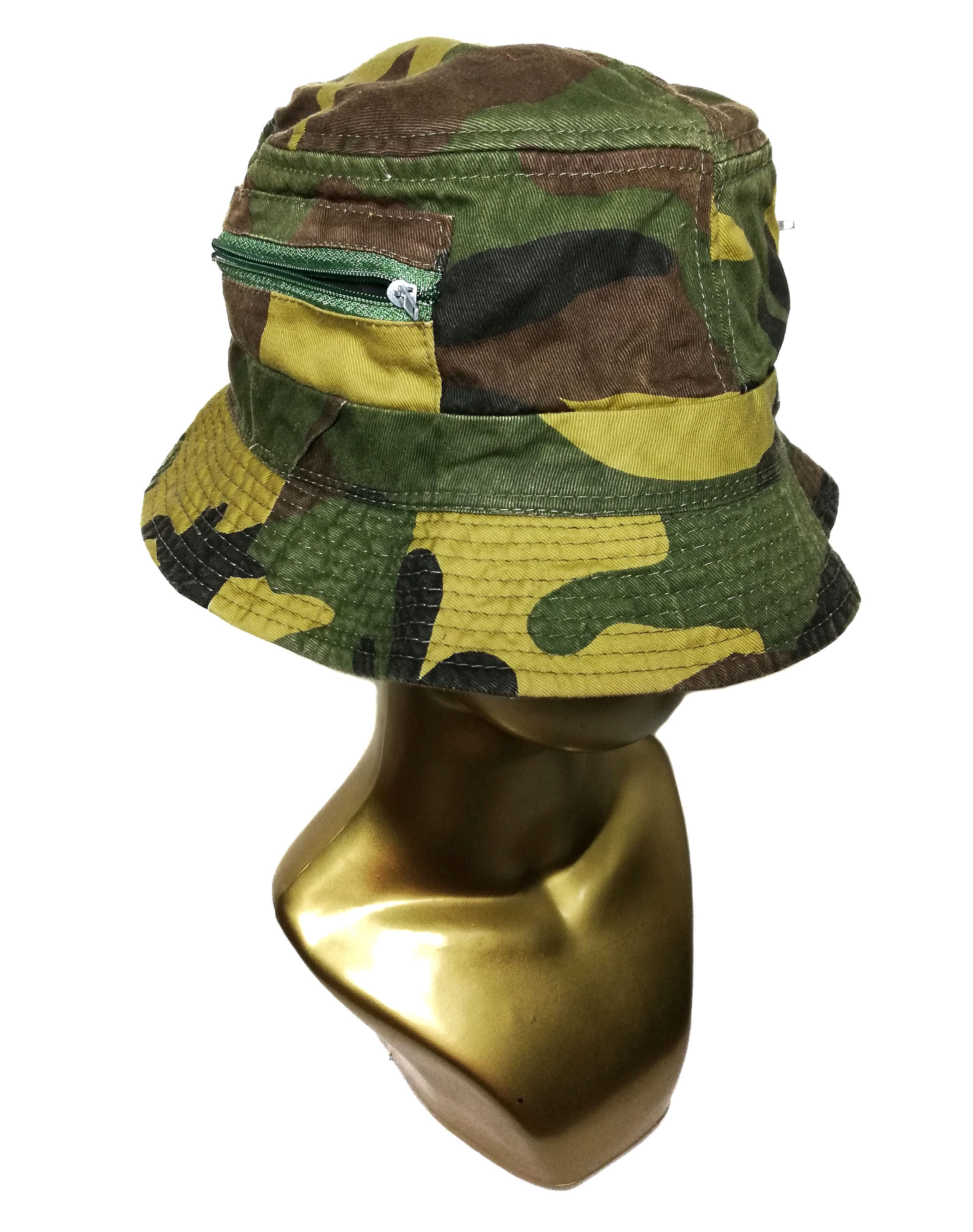 Japanese Brand 🔥Japanese Military Green Camo Double Pocket Bucket Hat🔥 Size ONE SIZE - 9 Thumbnail