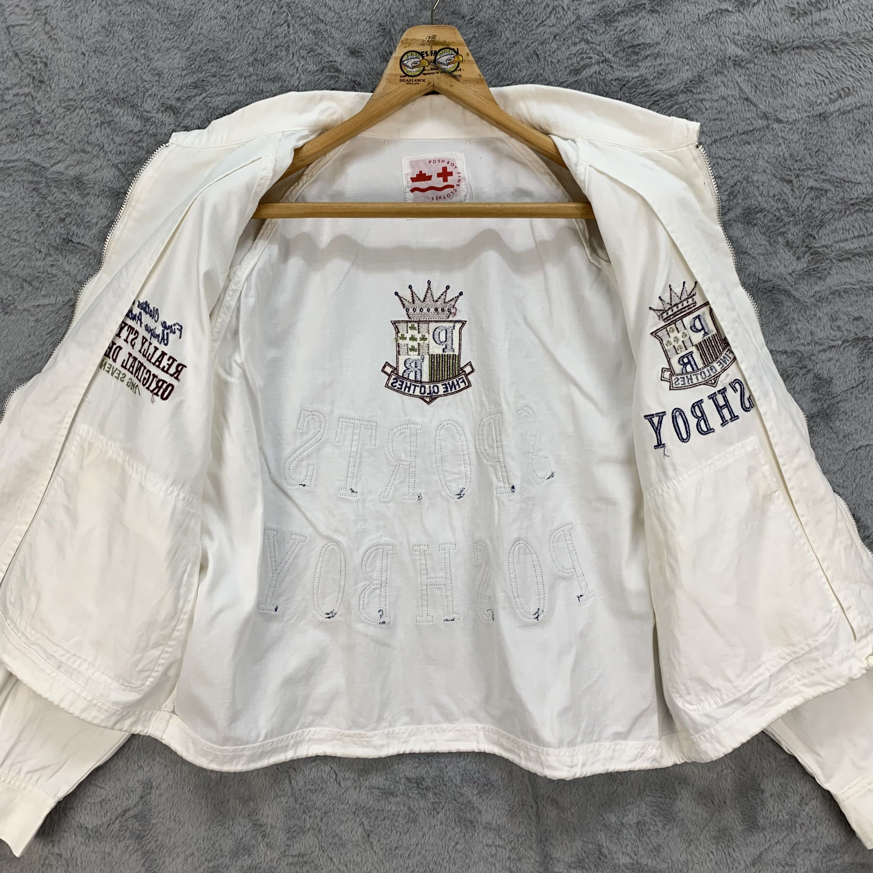 Japanese Brand POSH BOY SPORTS Big Logo Cropped Jacket #4371-141 Size US M / EU 48-50 / 2 - 8 Thumbnail