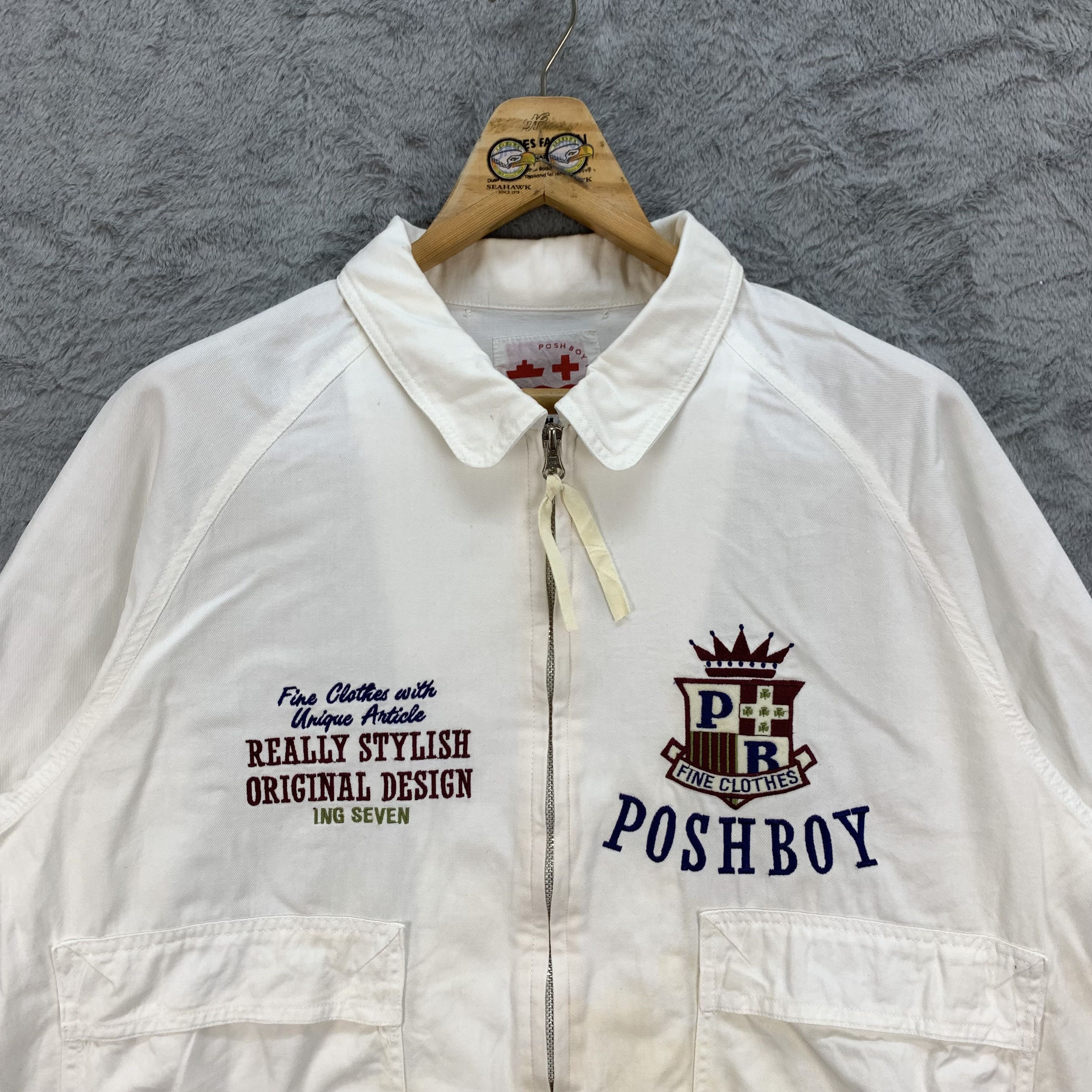 Japanese Brand POSH BOY SPORTS Big Logo Cropped Jacket #4371-141 Size US M / EU 48-50 / 2 - 2 Thumbnail