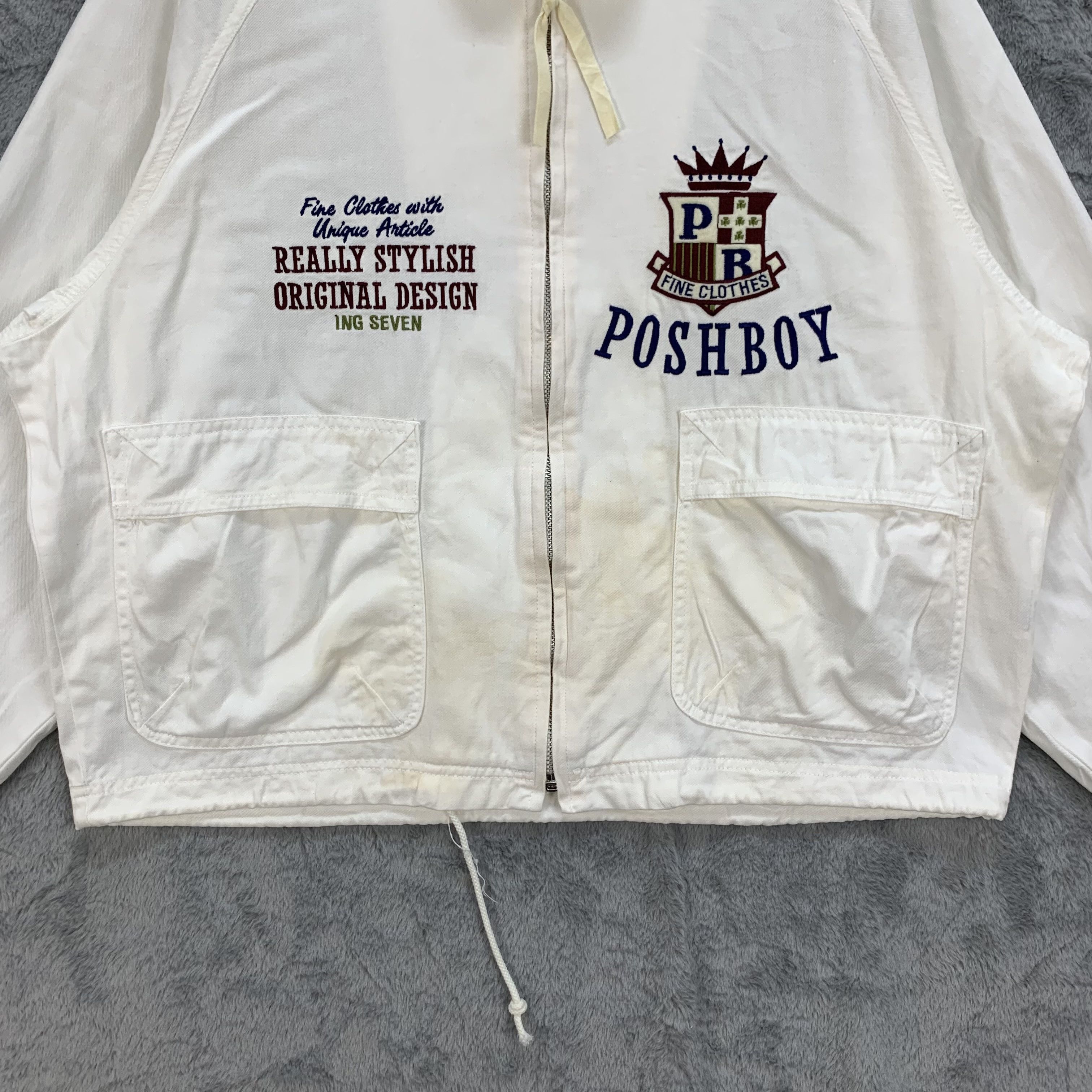 Japanese Brand POSH BOY SPORTS Big Logo Cropped Jacket #4371-141 Size US M / EU 48-50 / 2 - 5 Thumbnail