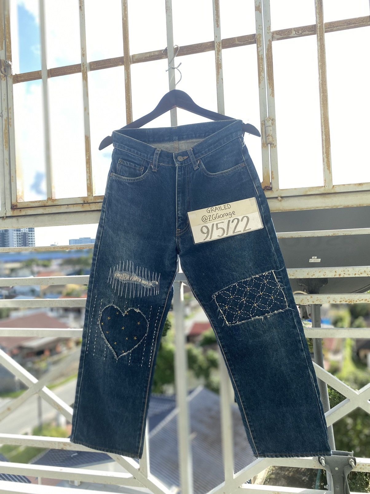Japanese Brand Vintage Custom Shashiko Boro Denin Jeans Size US 29 - 2 Thumbnail
