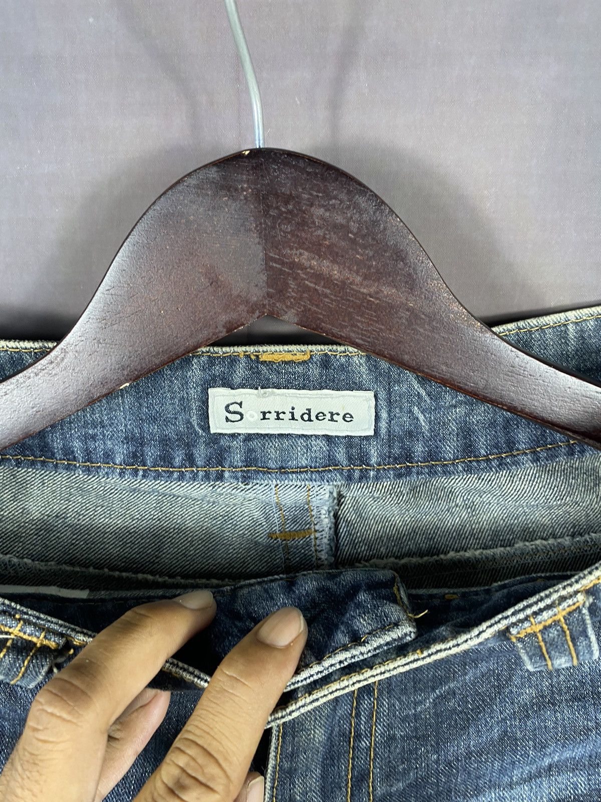 If Six Was Nine × Japanese Brand × Vintage Vintage Japan Printed Bling Ripped Low Rise Flare Jeans Size 31" - 9 Thumbnail