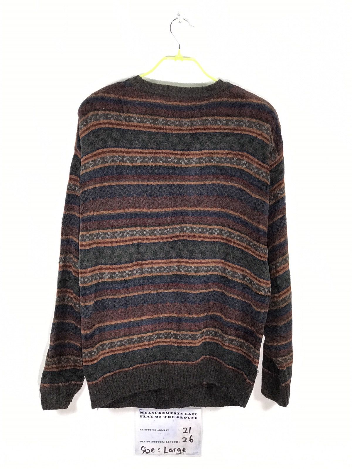 トップス geoffrey beene knit Geoffrey Beene Vintage Striped V Neck Grandpa Sweater Size