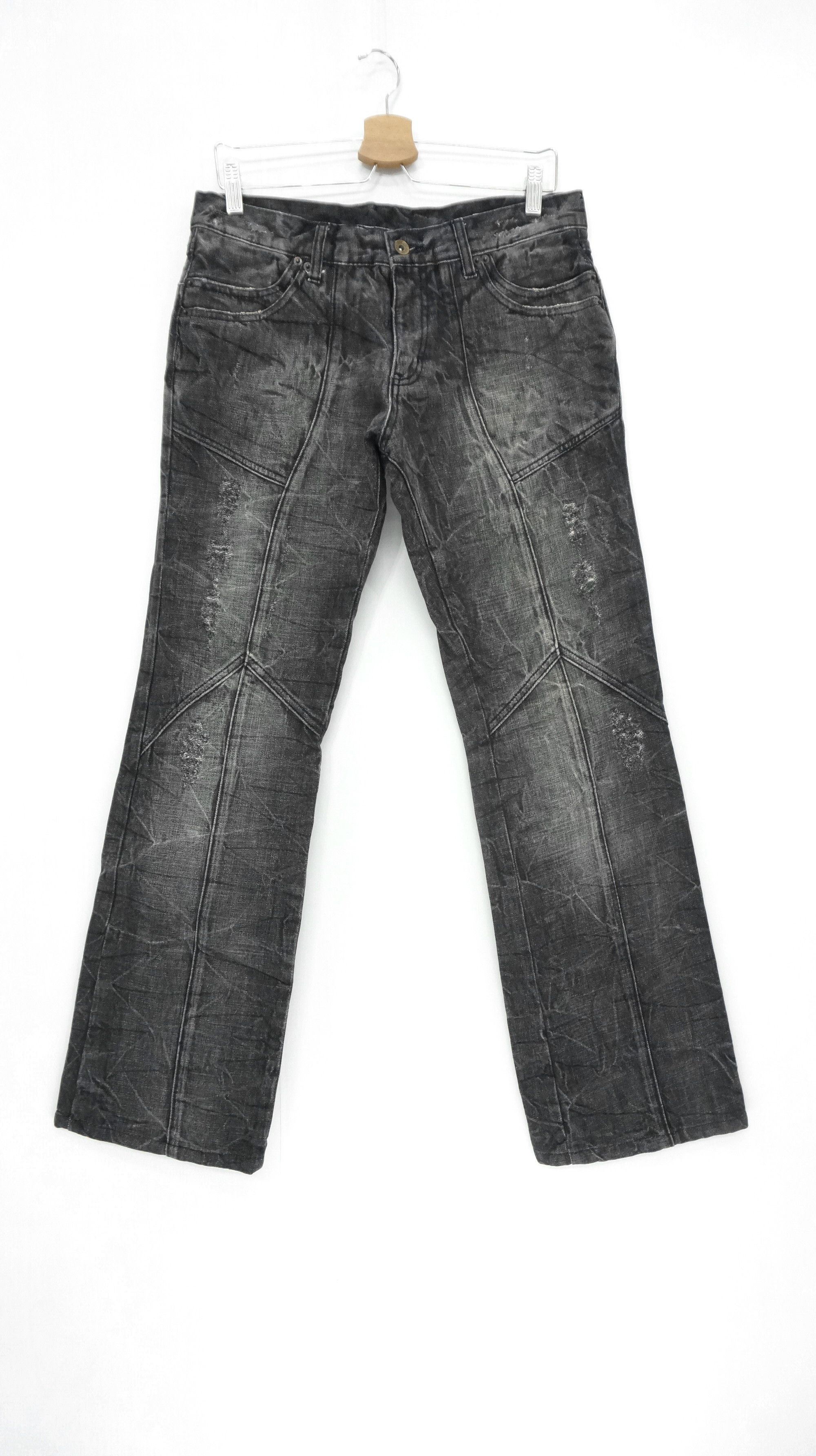 semanticdesign Vintage 🔥 SEMANTIC DESIGN Distressed Patchwork Denim Pants Size US 30 / EU 46 - 3 Thumbnail