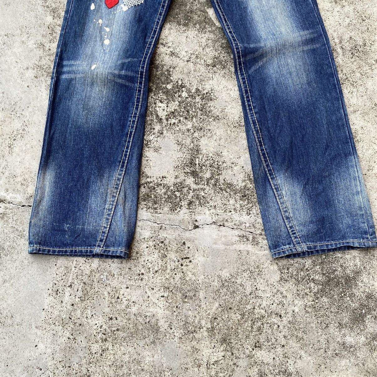 Blue Blue Japan × Japanese Brand × Vintage Steals🔥Vintage Blue Moon blue Japan Patchwork Denim Jeans Size 34" / US 12 / IT 48 - 6 Thumbnail