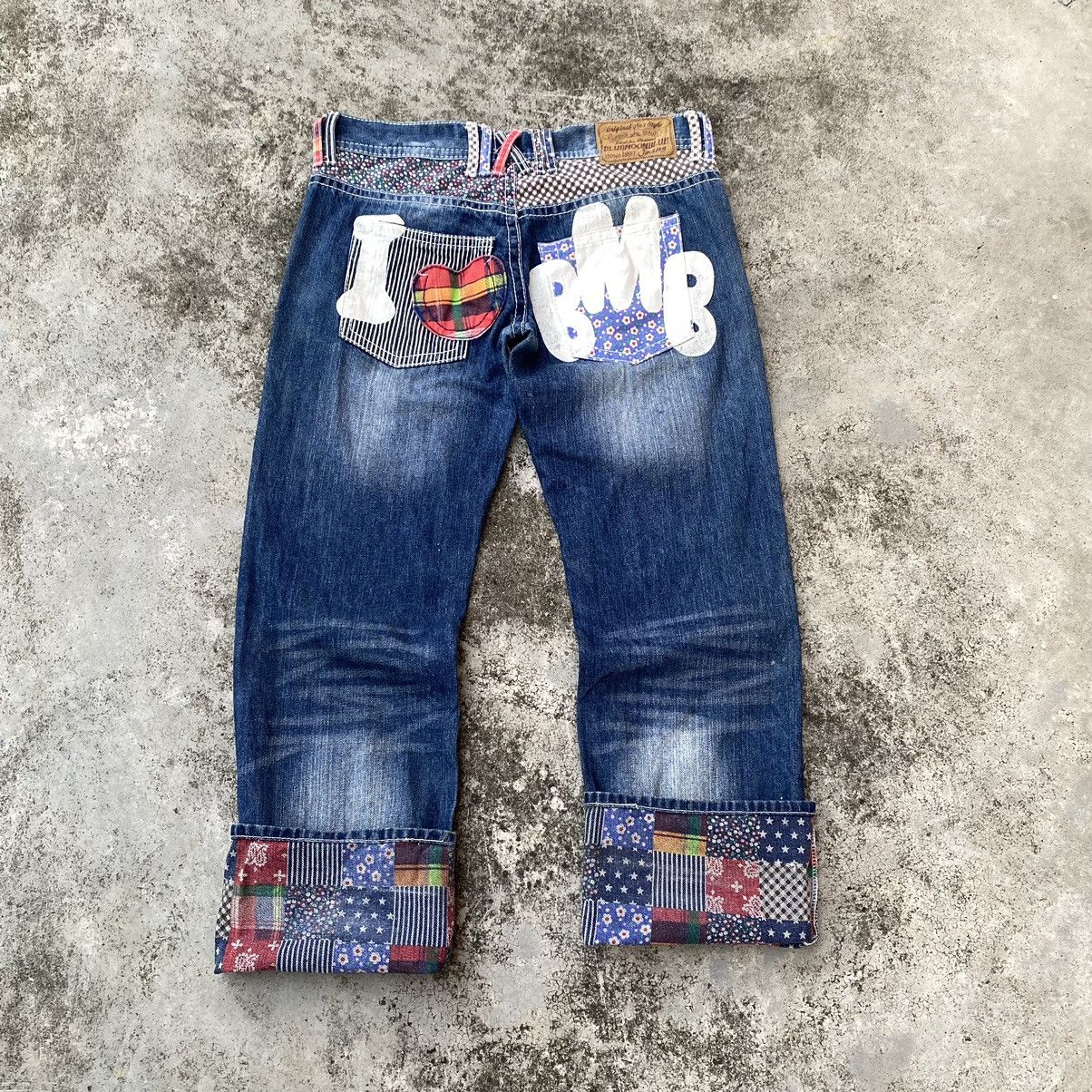 Blue Blue Japan × Japanese Brand × Vintage Steals🔥Vintage Blue Moon blue Japan Patchwork Denim Jeans Size 34" / US 12 / IT 48 - 1 Thumbnail