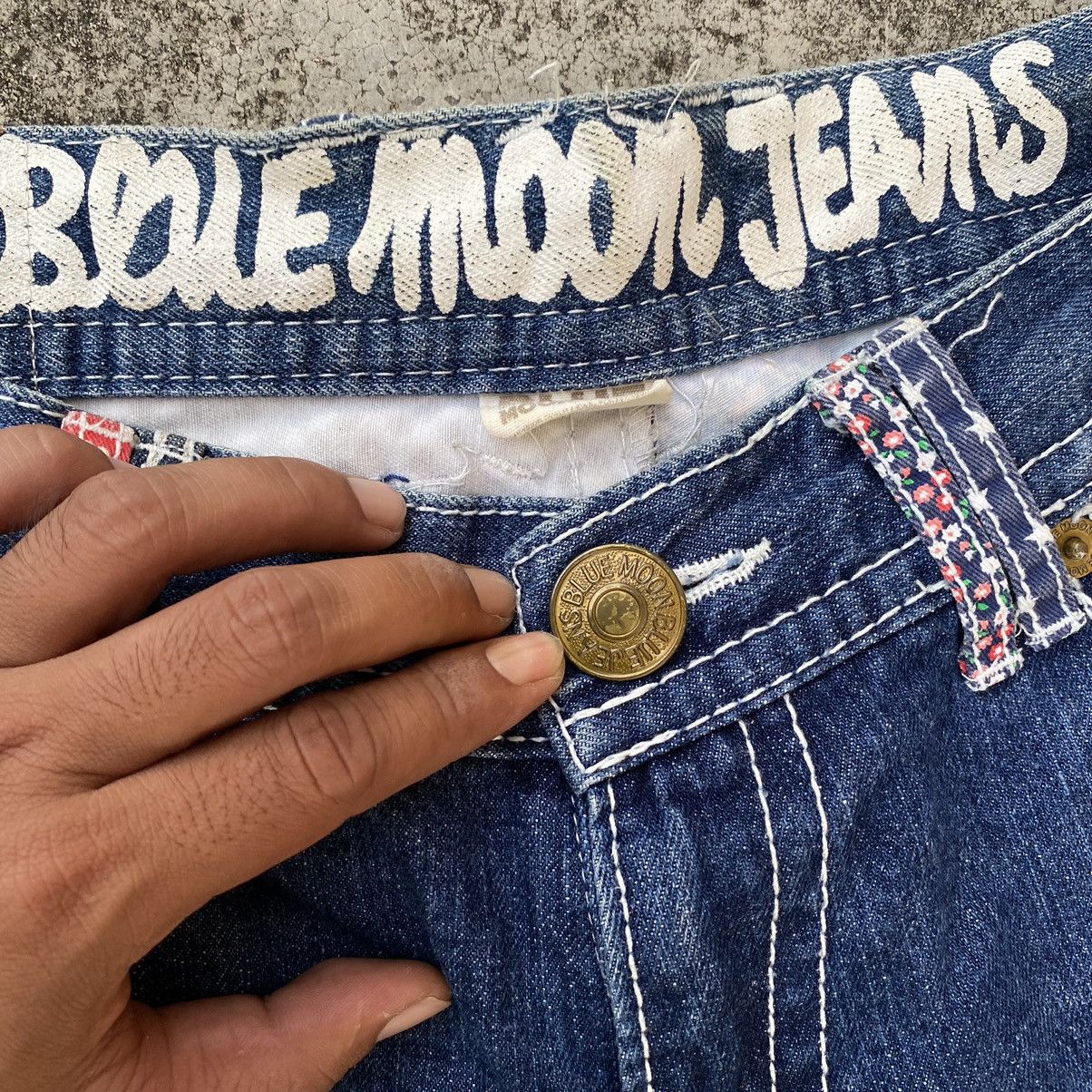 Blue Blue Japan × Japanese Brand × Vintage Steals🔥Vintage Blue Moon blue Japan Patchwork Denim Jeans Size 34" / US 12 / IT 48 - 8 Thumbnail