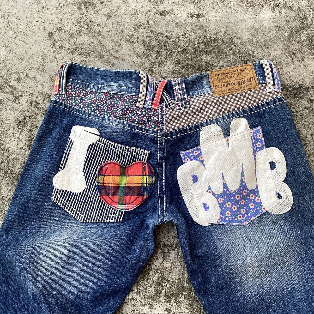 Blue Blue Japan × Japanese Brand × Vintage Steals🔥Vintage Blue Moon blue Japan Patchwork Denim Jeans Size 34" / US 12 / IT 48 - 11 Thumbnail