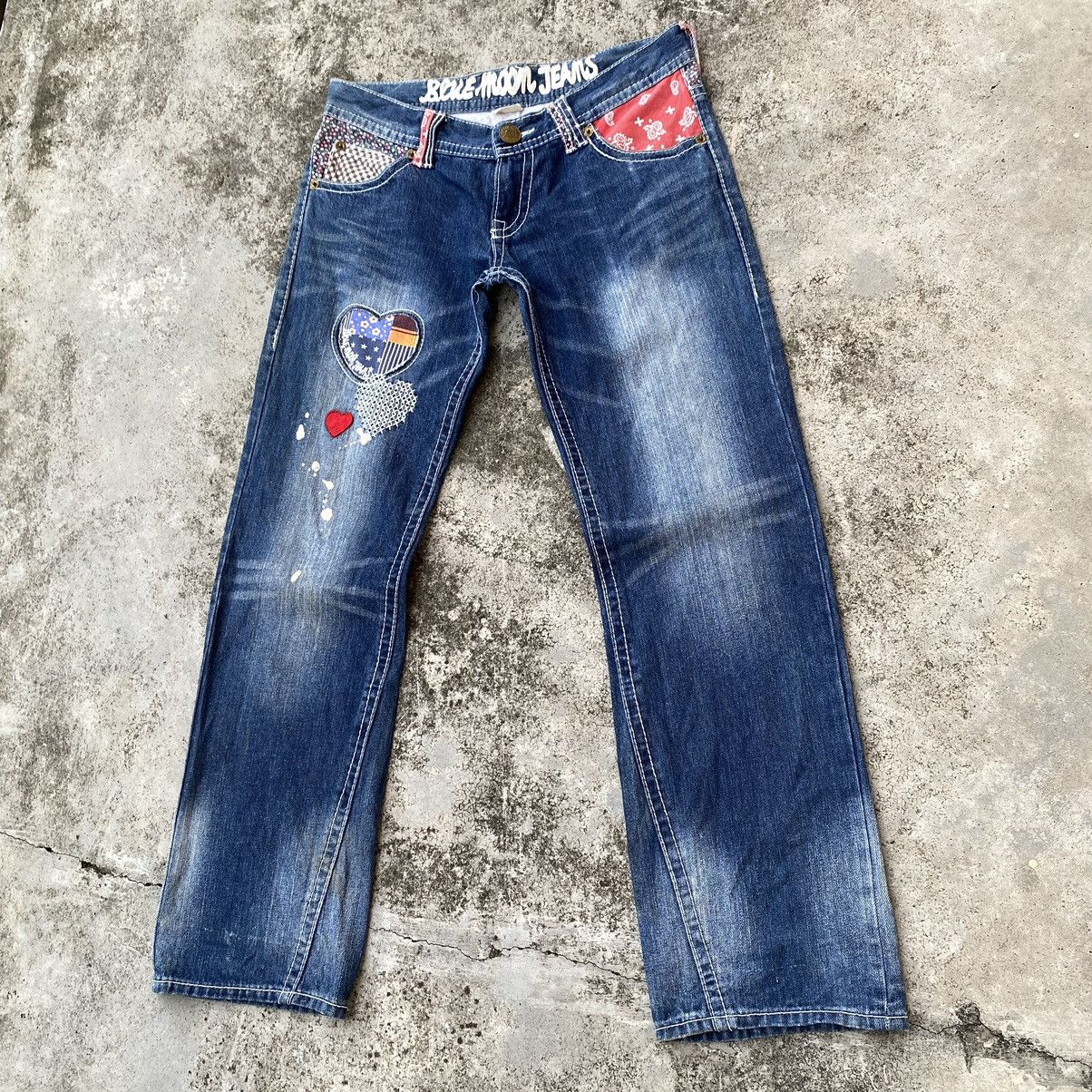 Blue Blue Japan × Japanese Brand × Vintage Steals🔥Vintage Blue Moon blue Japan Patchwork Denim Jeans Size 34" / US 12 / IT 48 - 4 Thumbnail