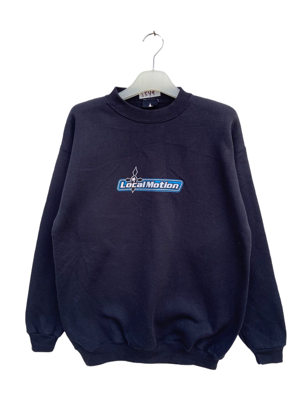 image of Surf Style x Vintage Local Motion Spellout Sweatshirt in Black, Men's (Size Medium)