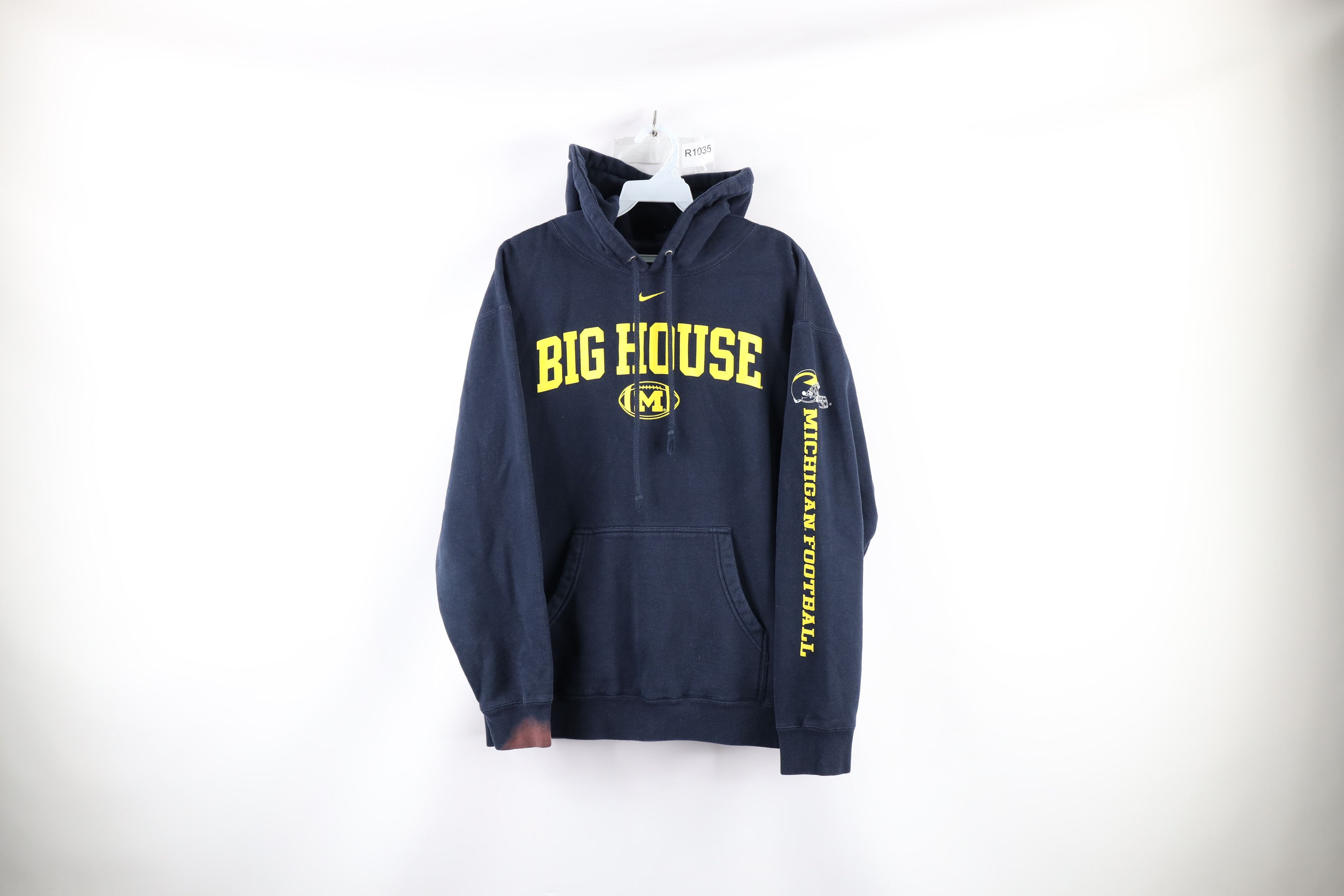 Nike × Vintage Vintage Nike Out University of Michigan Football Hoodie Size US L / EU 52-54 / 3 - 1 Thumbnail
