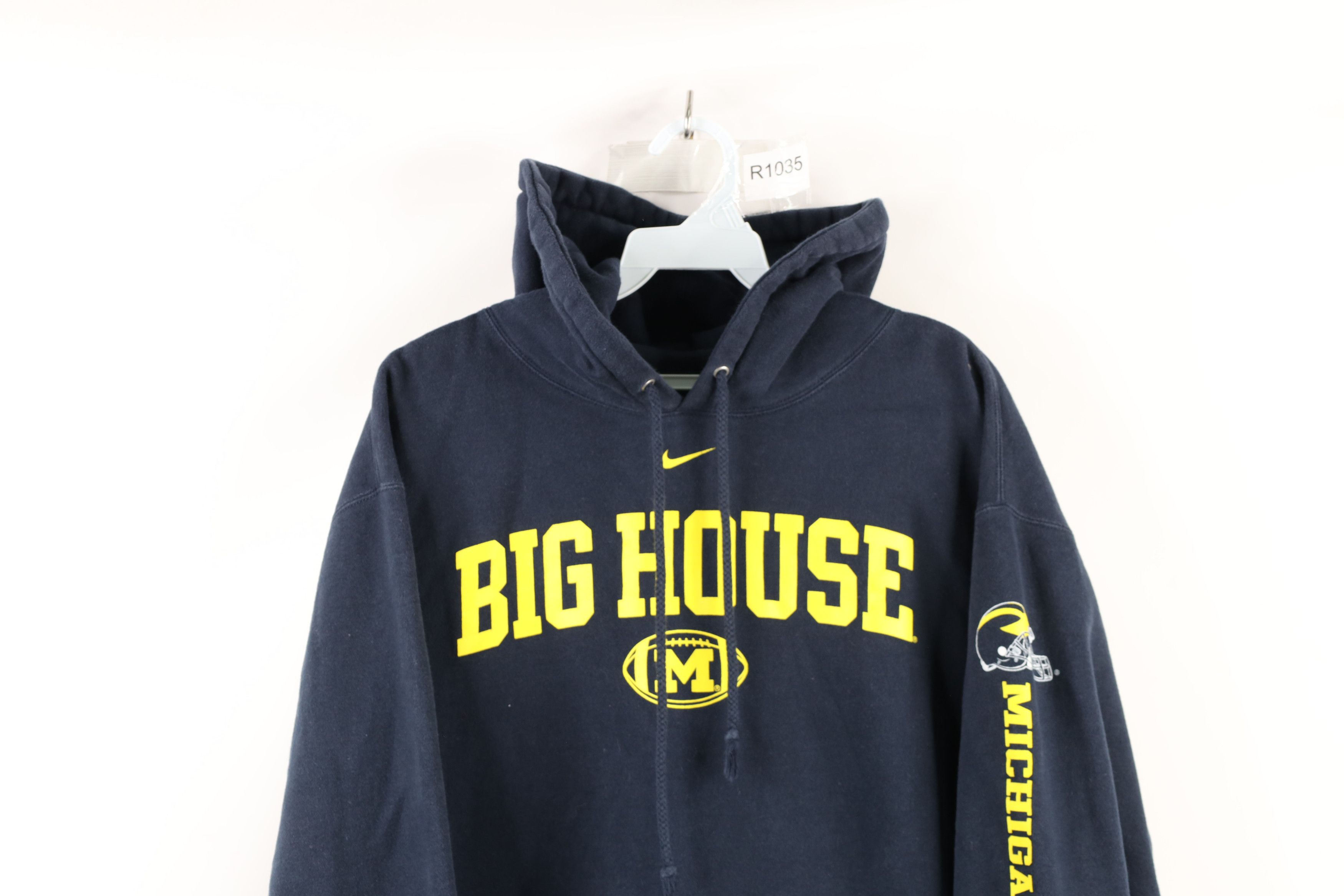 Nike × Vintage Vintage Nike Out University of Michigan Football Hoodie Size US L / EU 52-54 / 3 - 2 Thumbnail