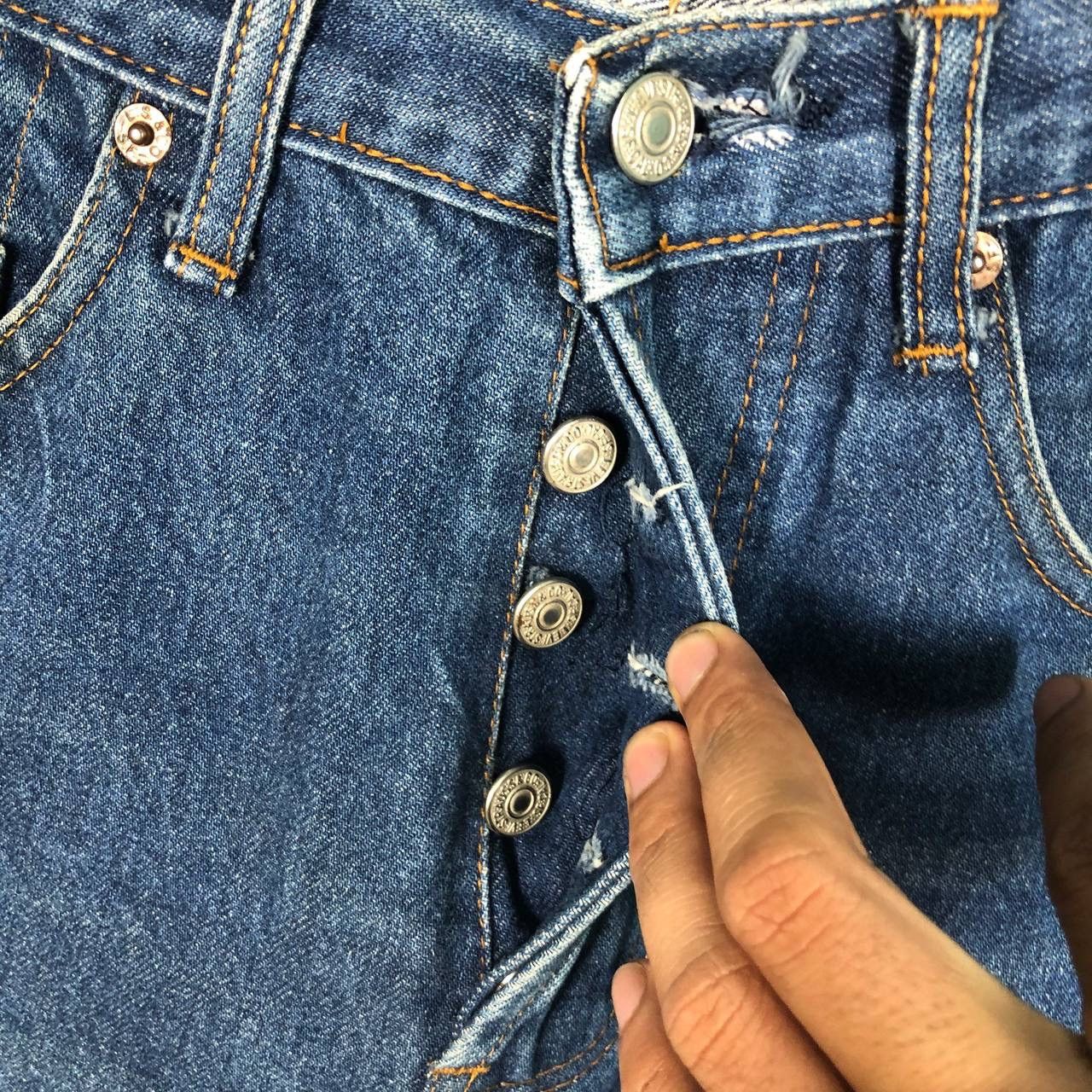 Levi's Vintage 80s Levi’s 501 Big E USA Distressed Blue Jeans Denim Size US 27 - 7 Thumbnail