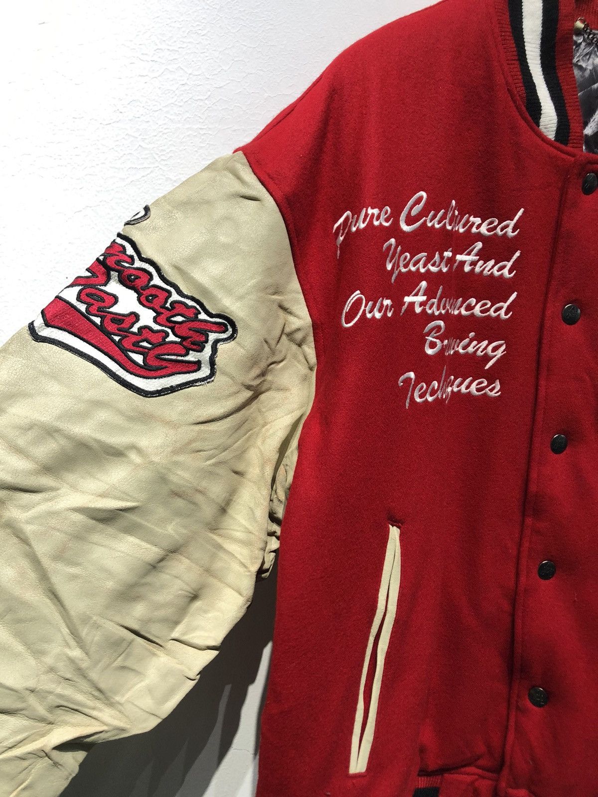 Vintage AJ1 Asahi Honnama Big Logo Varsity Jacket Size US L / EU 52-54 / 3 - 4 Thumbnail