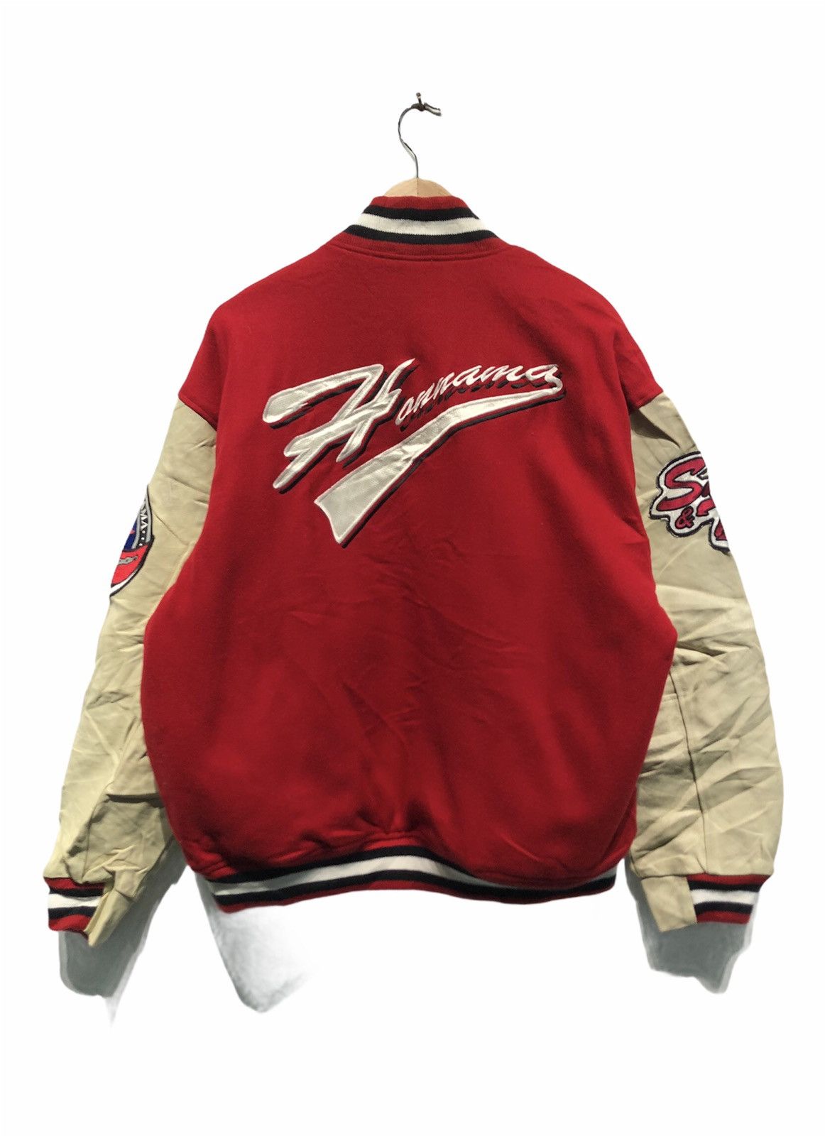 Vintage AJ1 Asahi Honnama Big Logo Varsity Jacket Size US L / EU 52-54 / 3 - 2 Thumbnail