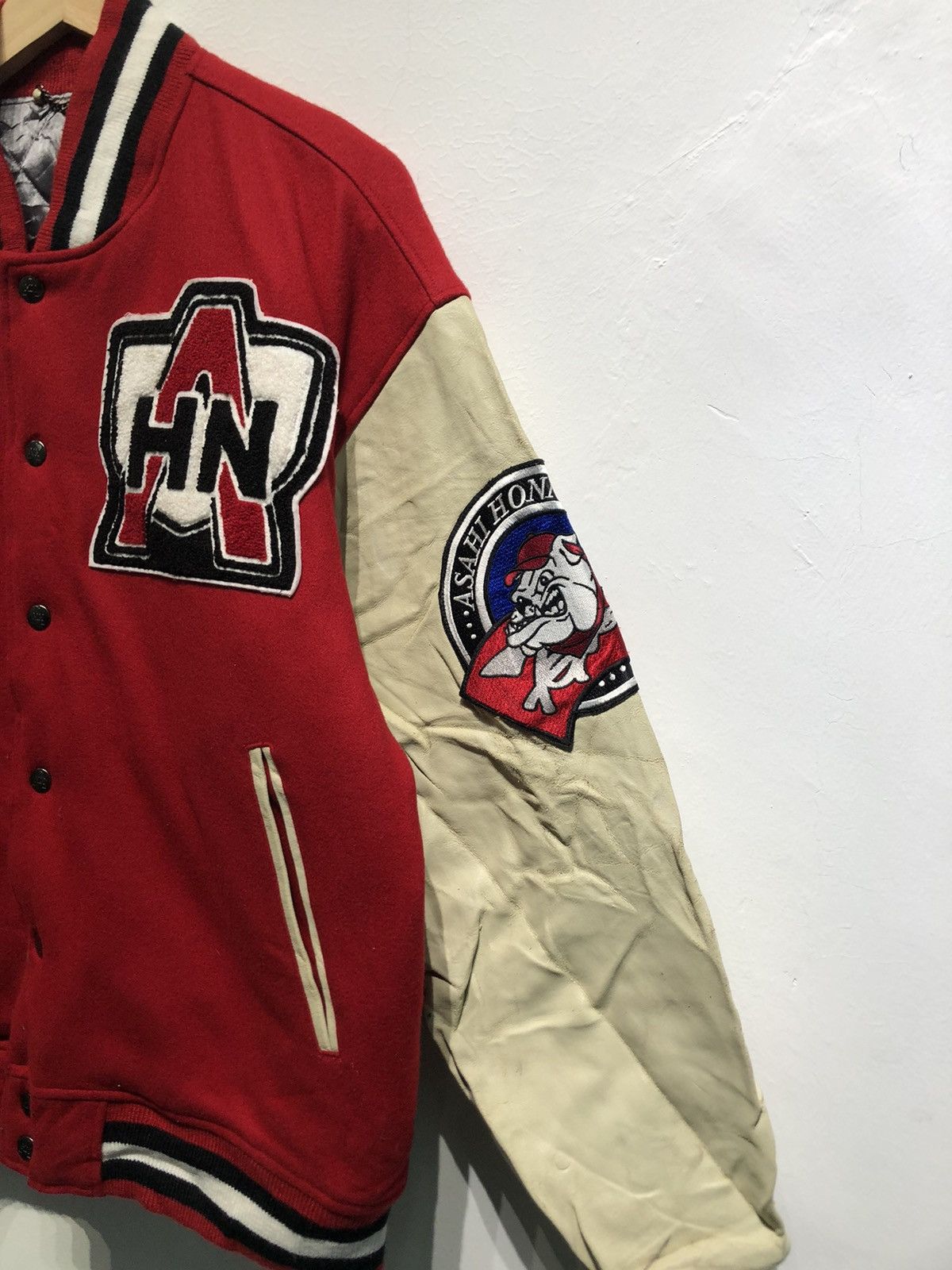 Vintage AJ1 Asahi Honnama Big Logo Varsity Jacket Size US L / EU 52-54 / 3 - 3 Thumbnail