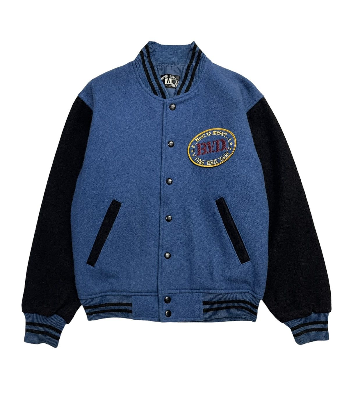 Japanese Brand Vintage 90s BVD Wool Varsity Jacket Size US S / EU 44-46 / 1 - 1 Thumbnail
