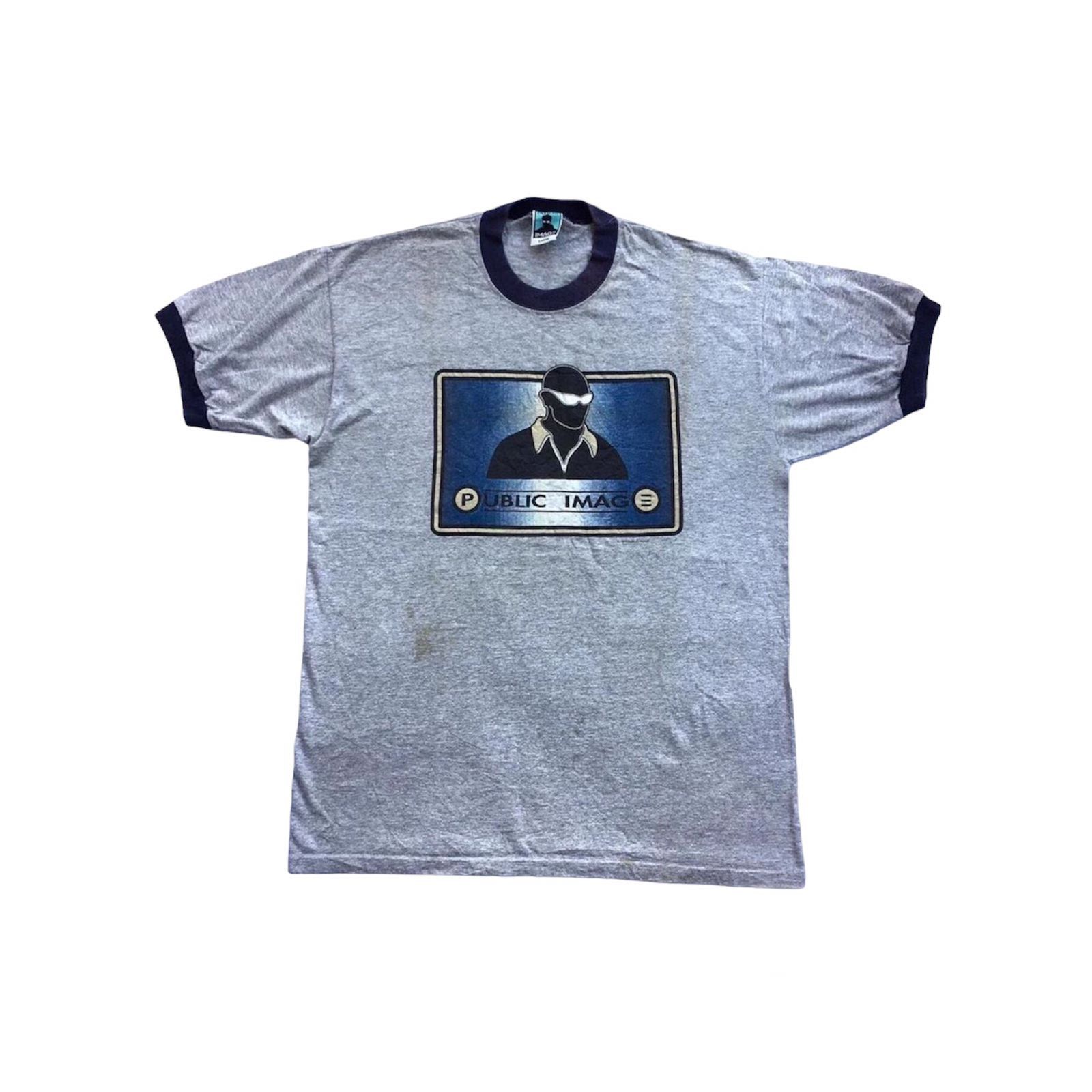 image of Skategang x Vintage Og Vintage 1995 Public Image Clothing Ringer Tees in Grey, Men's (Size Large)