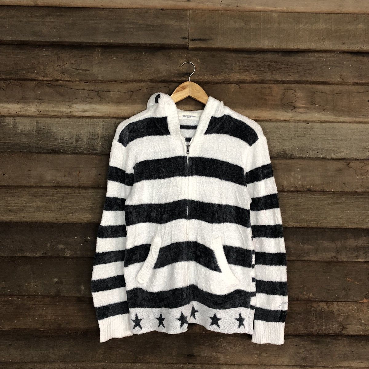 Homespun Knitwear DLL Gelato Pique Stripe fleece Mohair shaggy Knitwear #c1045 Size US M / EU 48-50 / 2 - 1 Thumbnail
