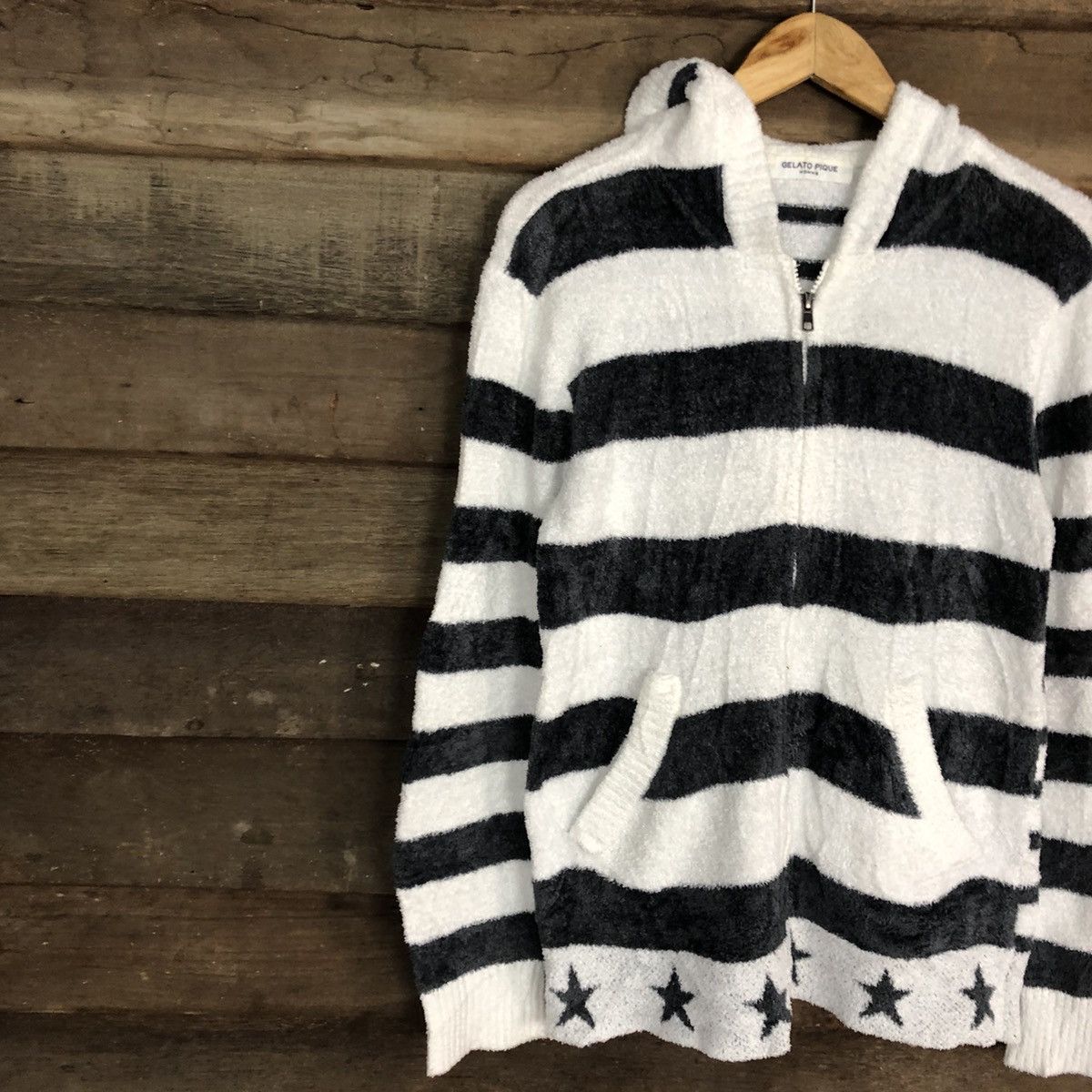 Homespun Knitwear DLL Gelato Pique Stripe fleece Mohair shaggy Knitwear #c1045 Size US M / EU 48-50 / 2 - 6 Thumbnail