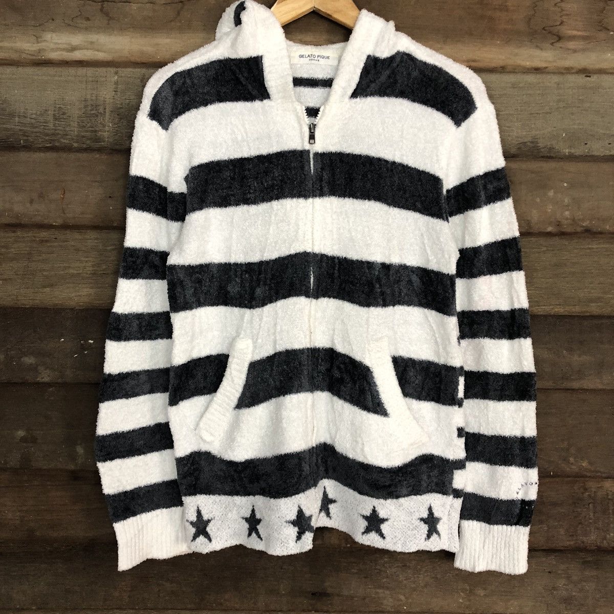 Homespun Knitwear DLL Gelato Pique Stripe fleece Mohair shaggy Knitwear #c1045 Size US M / EU 48-50 / 2 - 7 Thumbnail