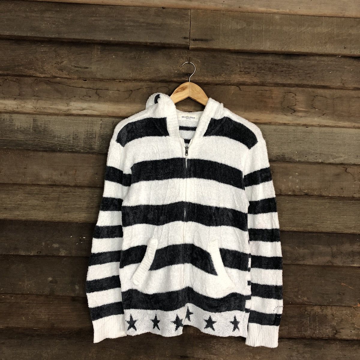 Homespun Knitwear DLL Gelato Pique Stripe fleece Mohair shaggy Knitwear #c1045 Size US M / EU 48-50 / 2 - 3 Thumbnail