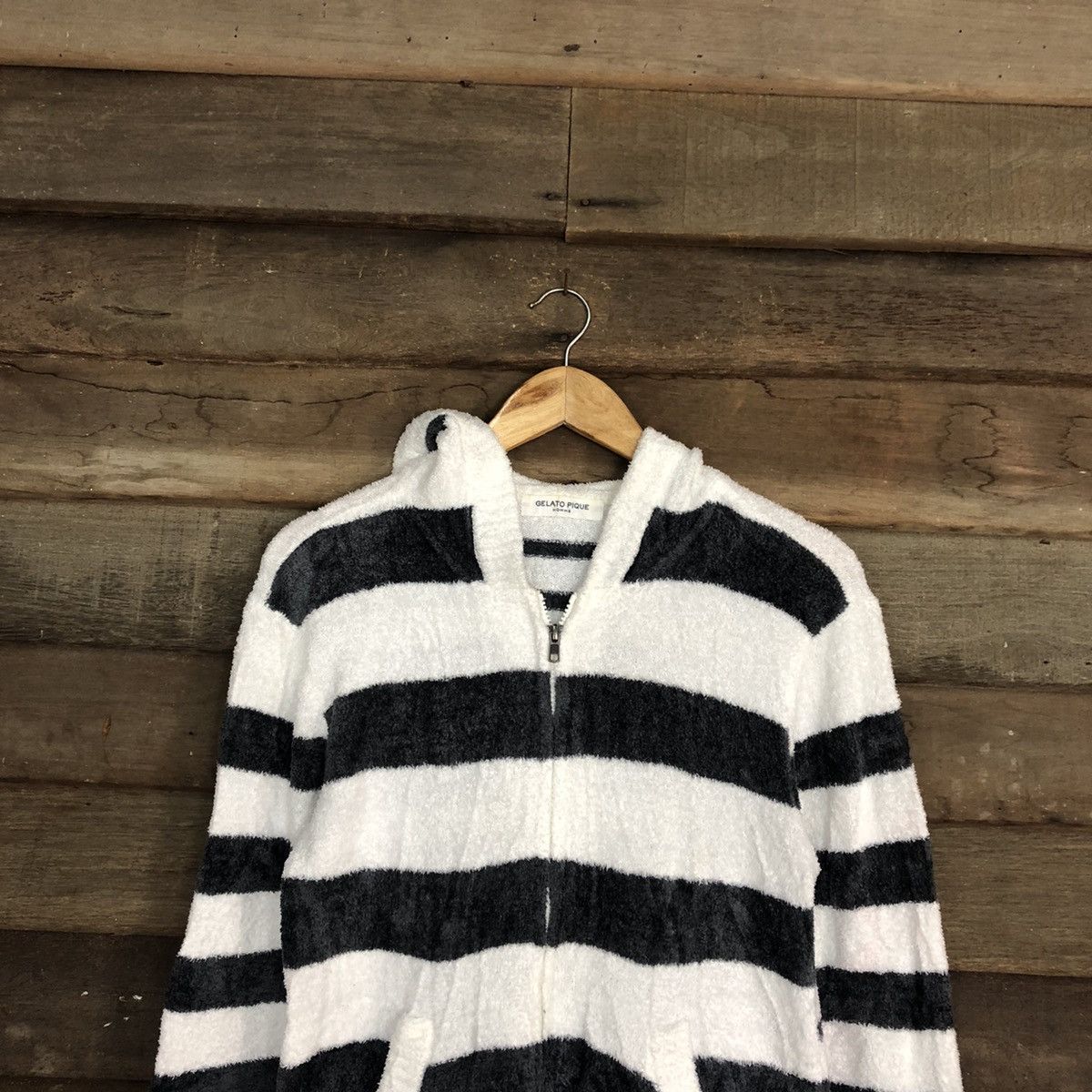 Homespun Knitwear DLL Gelato Pique Stripe fleece Mohair shaggy Knitwear #c1045 Size US M / EU 48-50 / 2 - 2 Thumbnail