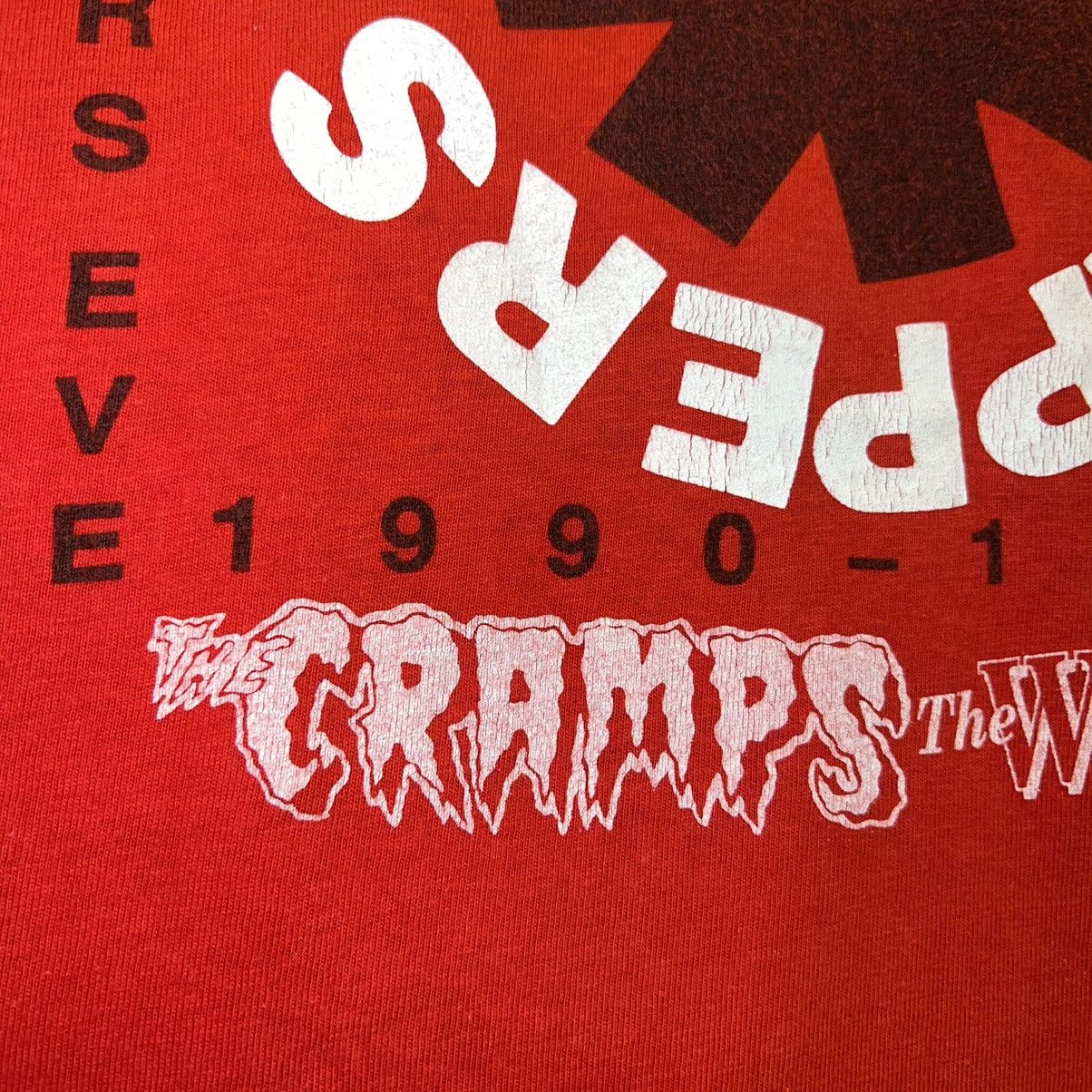 Vintage 1990 Red Hot Chili Peppers ft The Cramps & Weirdos Staff Tee Size US XL / EU 56 / 4 - 5 Thumbnail