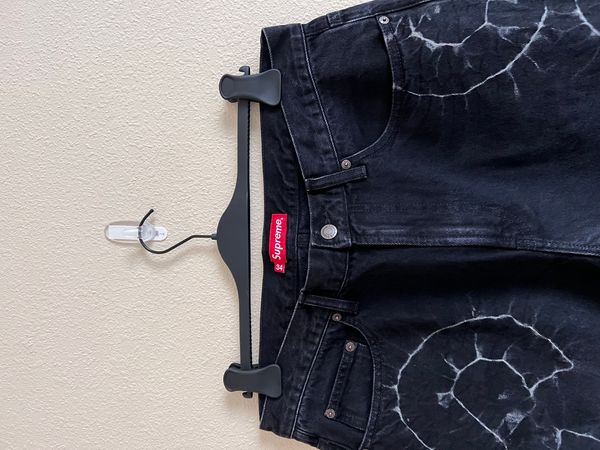 Supreme Supreme Shibori Loose Fit Denim Jeans in Black | Grailed