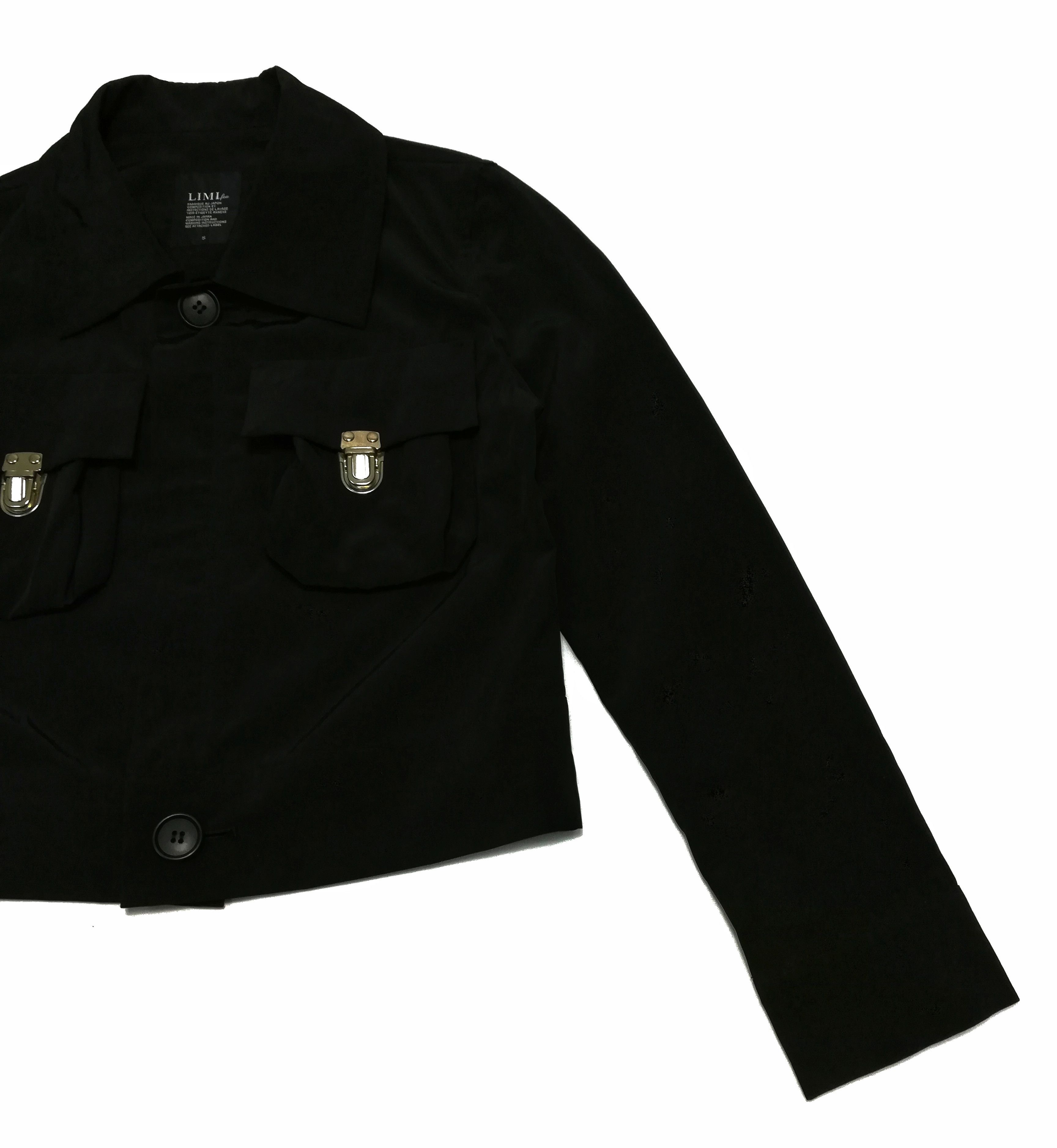 Limi Feu × Yohji Yamamoto 🔥Limi Feu Black Polyester Buckle Cropped Top Jacket Crazy Size US S / EU 44-46 / 1 - 3 Thumbnail