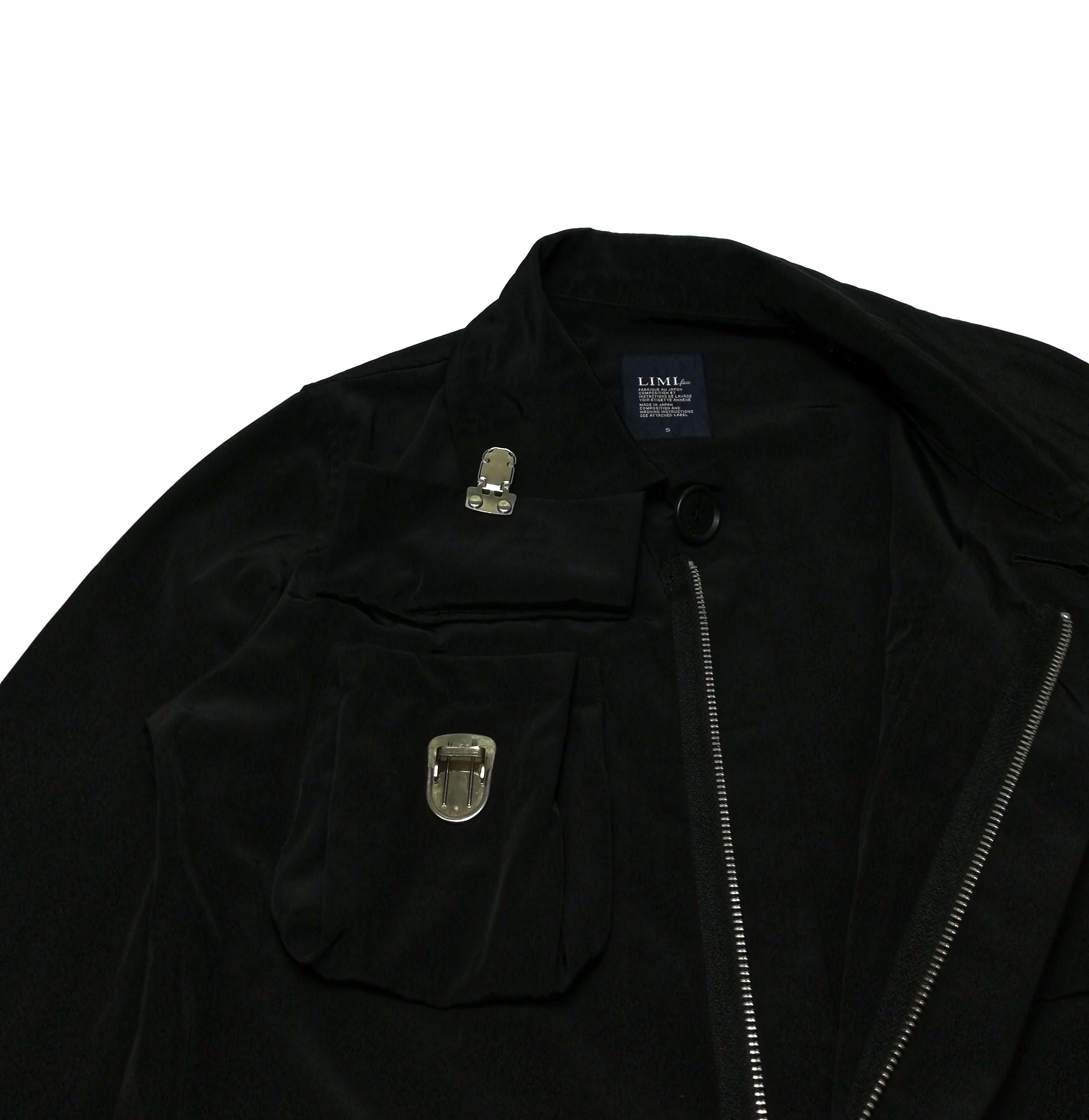 Limi Feu × Yohji Yamamoto 🔥Limi Feu Black Polyester Buckle Cropped Top Jacket Crazy Size US S / EU 44-46 / 1 - 5 Thumbnail
