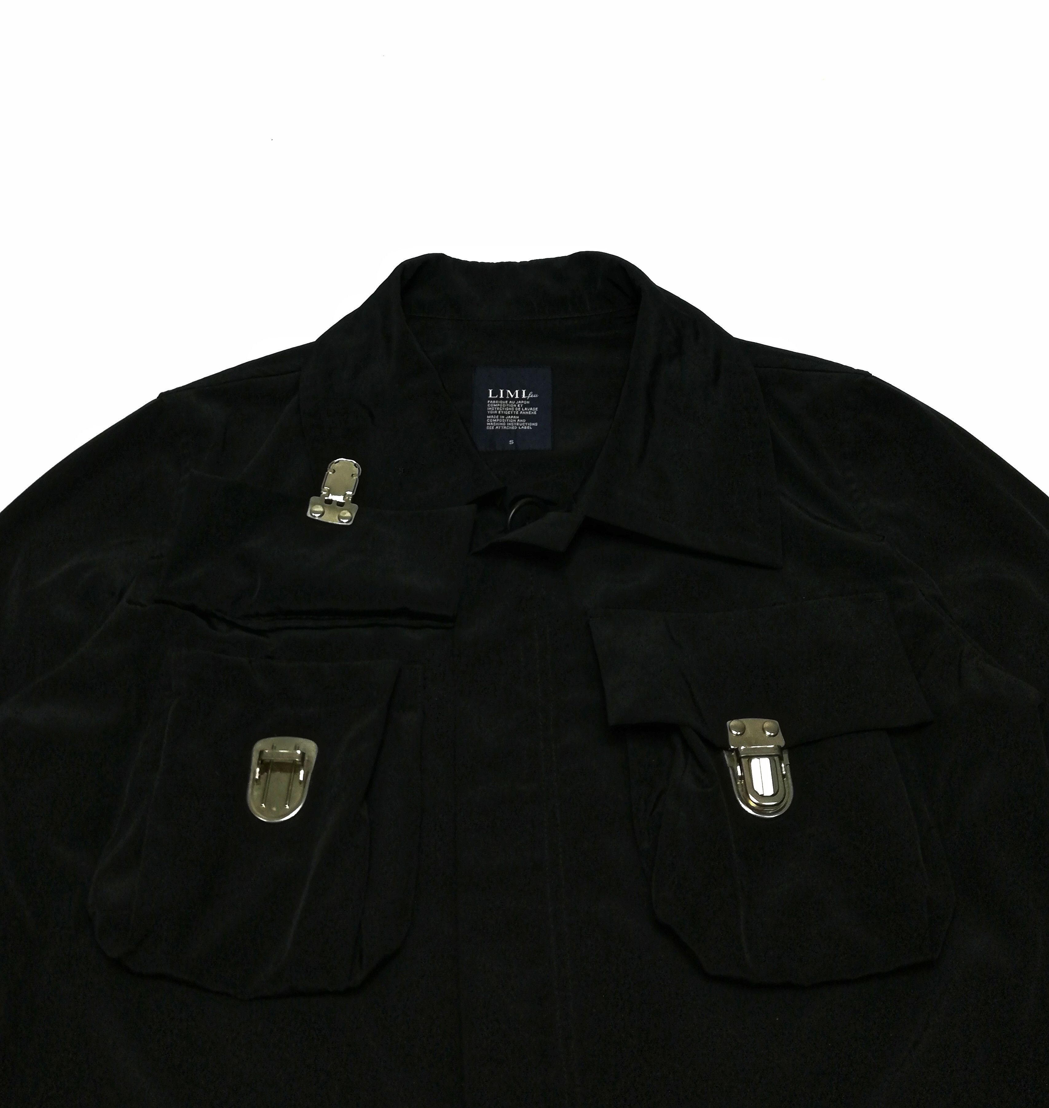 Limi Feu × Yohji Yamamoto 🔥Limi Feu Black Polyester Buckle Cropped Top Jacket Crazy Size US S / EU 44-46 / 1 - 6 Thumbnail