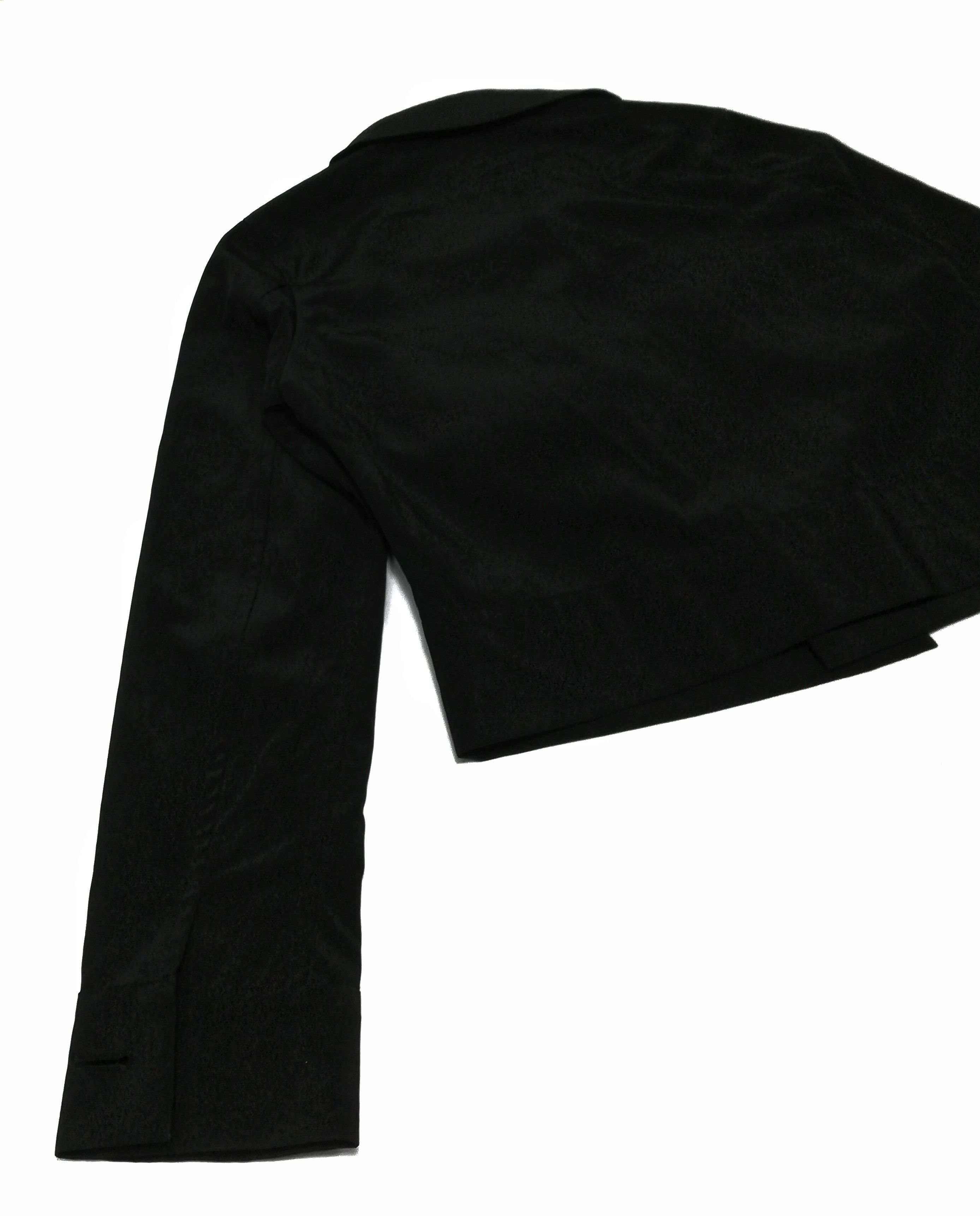Limi Feu × Yohji Yamamoto 🔥Limi Feu Black Polyester Buckle Cropped Top Jacket Crazy Size US S / EU 44-46 / 1 - 14 Thumbnail
