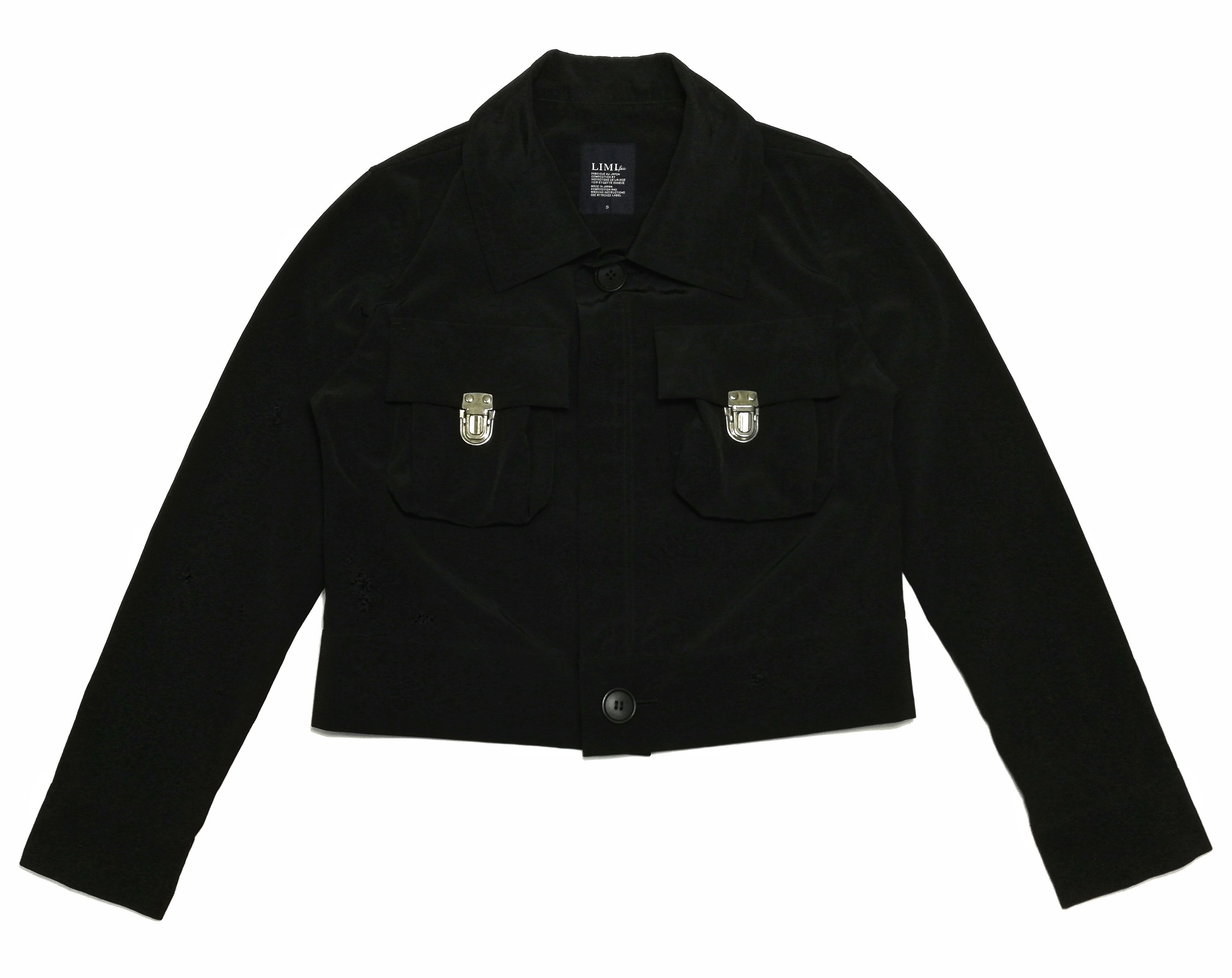 Limi Feu × Yohji Yamamoto 🔥Limi Feu Black Polyester Buckle Cropped Top Jacket Crazy Size US S / EU 44-46 / 1 - 1 Thumbnail