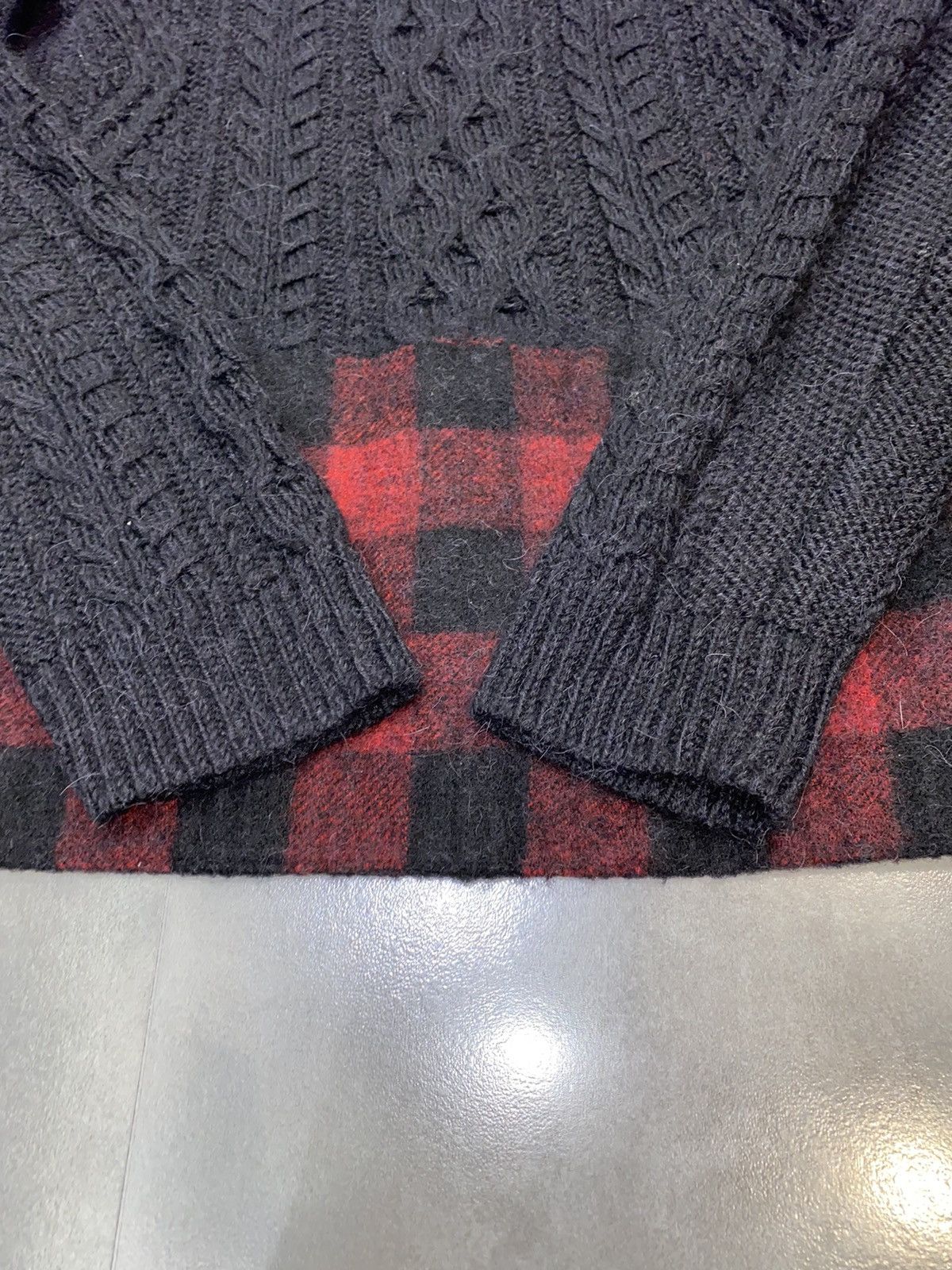 Valentino Valentino Heavy Knit Patchwork Alpaca Wool Sweater Size US L / EU 52-54 / 3 - 12 Thumbnail
