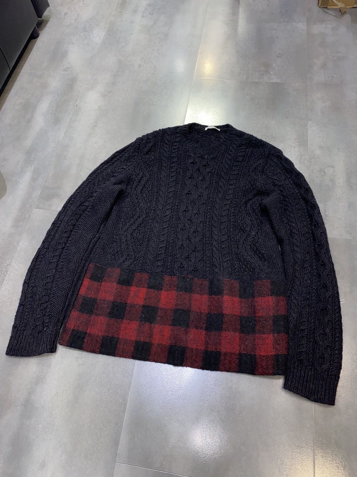 Valentino Valentino Heavy Knit Patchwork Alpaca Wool Sweater Size US L / EU 52-54 / 3 - 9 Thumbnail