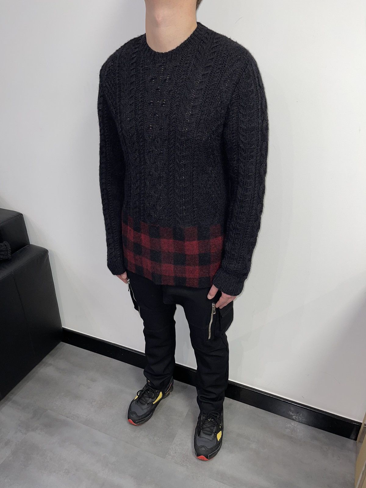 Valentino Valentino Heavy Knit Patchwork Alpaca Wool Sweater Size US L / EU 52-54 / 3 - 7 Thumbnail