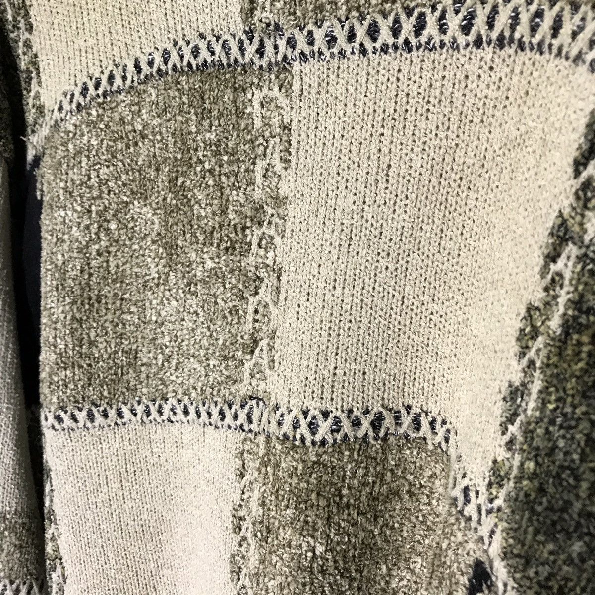 Vintage Made In Italy Vintage Crocodile Check Wool Knit Sweater Size US M / EU 48-50 / 2 - 4 Thumbnail