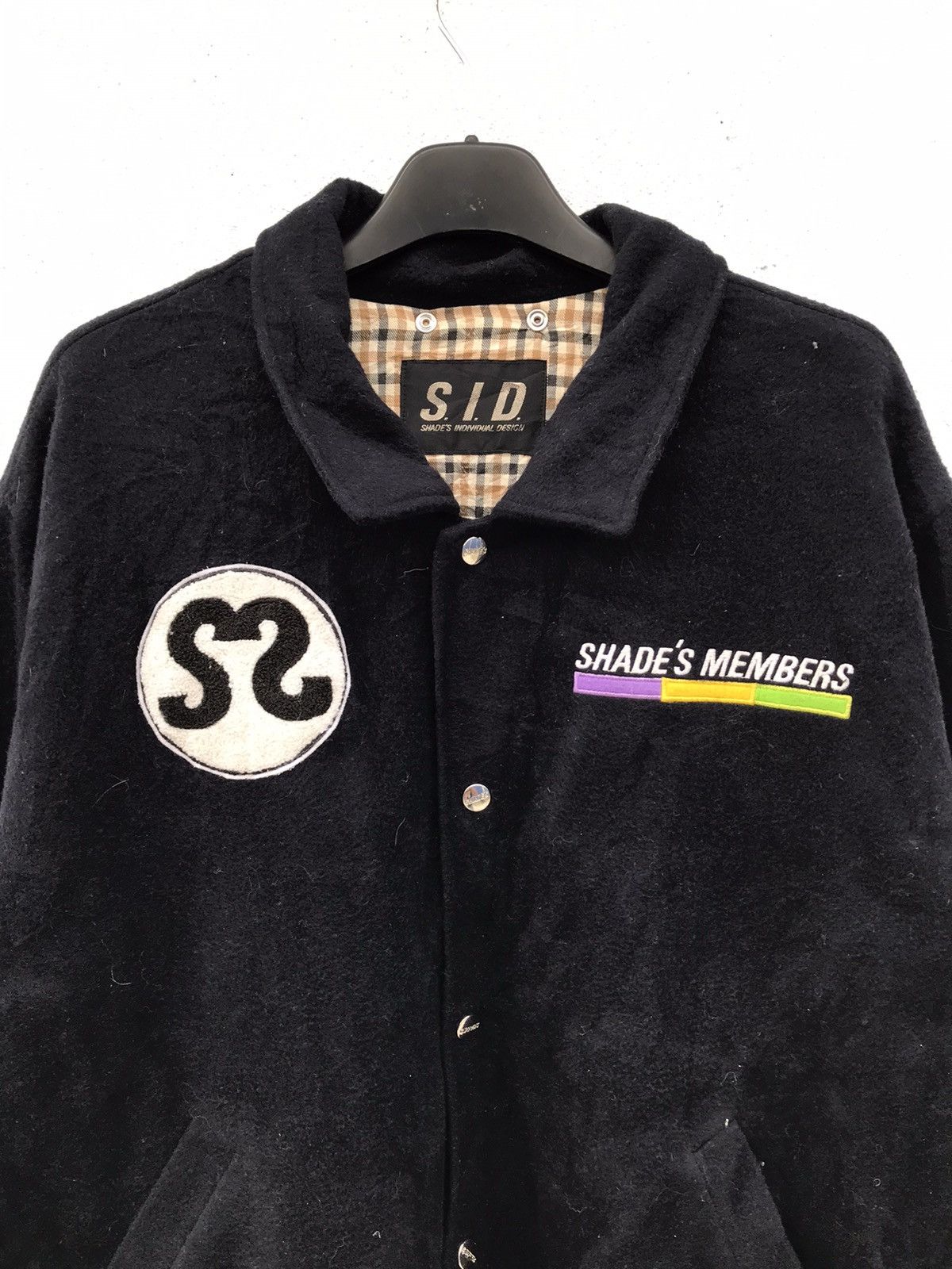 Designer × Japanese Brand Vintage 80s Shade’s Individual Design Big Logo Wool Jackets Size US L / EU 52-54 / 3 - 3 Thumbnail