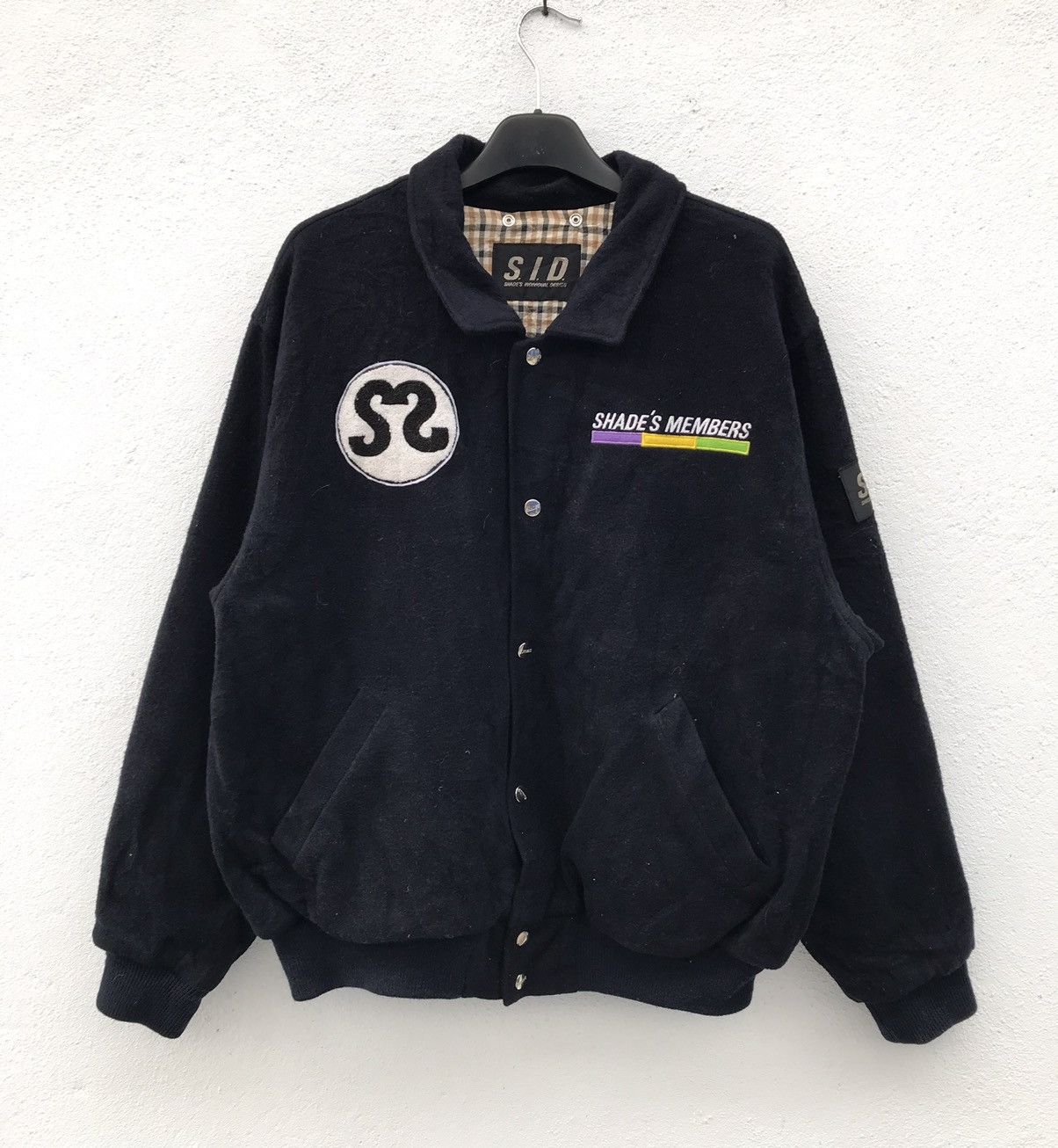 Designer × Japanese Brand Vintage 80s Shade’s Individual Design Big Logo Wool Jackets Size US L / EU 52-54 / 3 - 2 Thumbnail