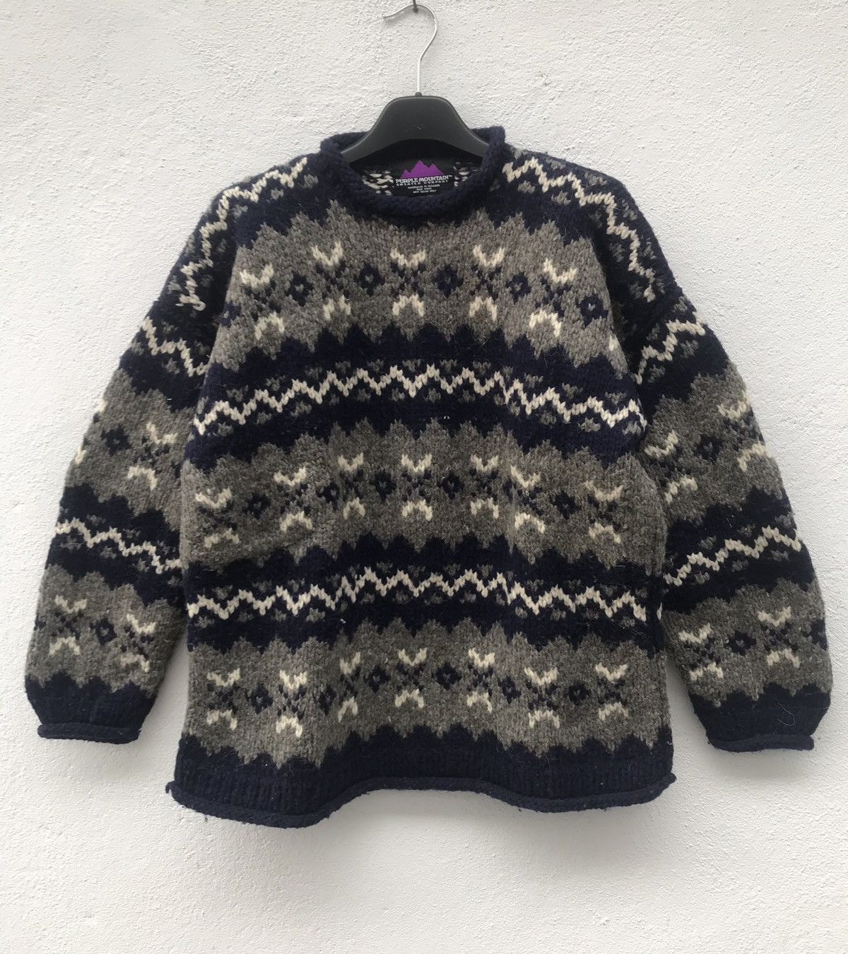 Native × Vintage Vintage Purple Mountain Native Wool Knit Sweater Size US S / EU 44-46 / 1 - 1 Thumbnail