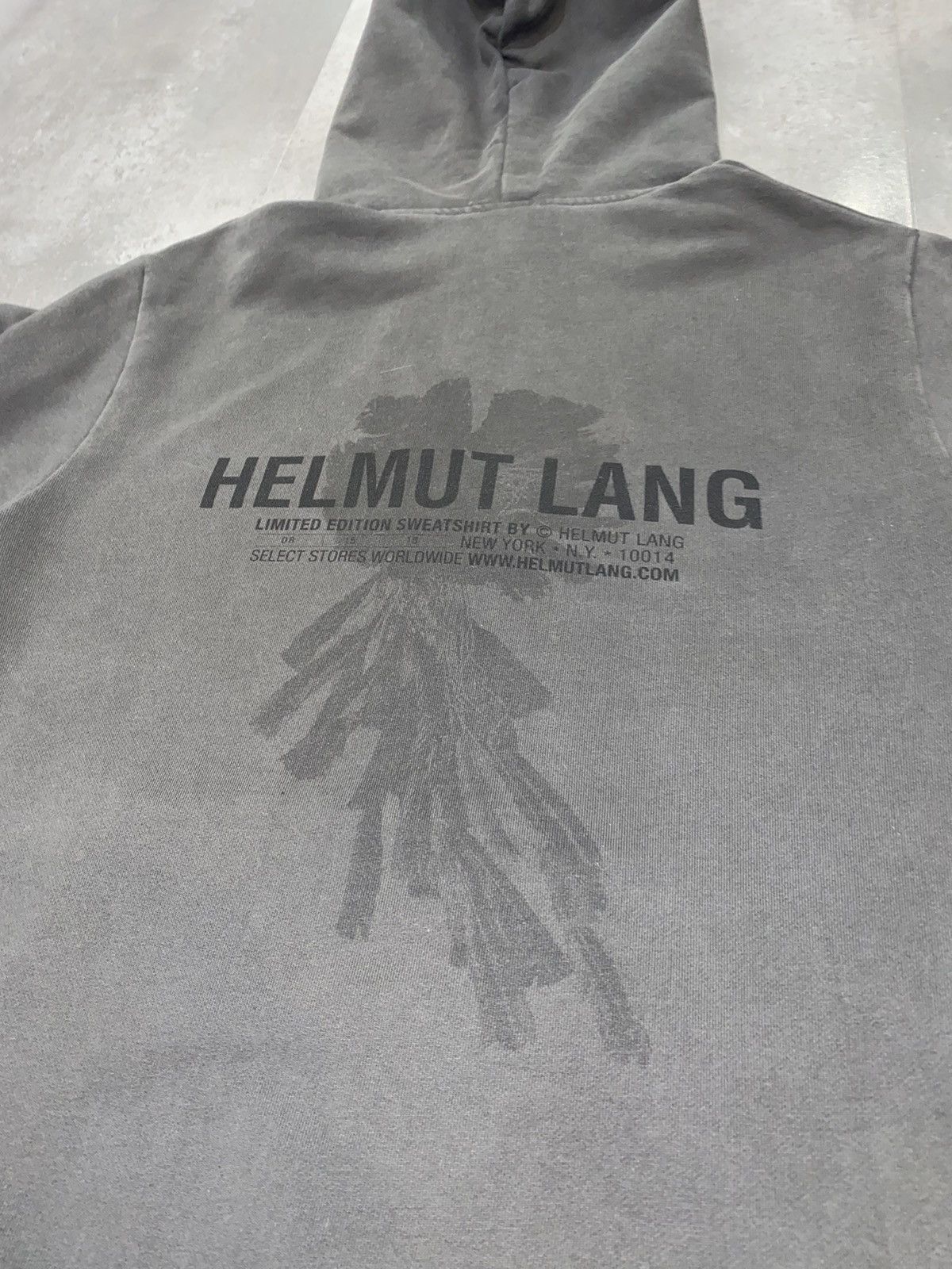 Helmut Lang Limited Edition! Helmut Lang Big Logo Washed Gray Hoodie Size US M / EU 48-50 / 2 - 14 Thumbnail