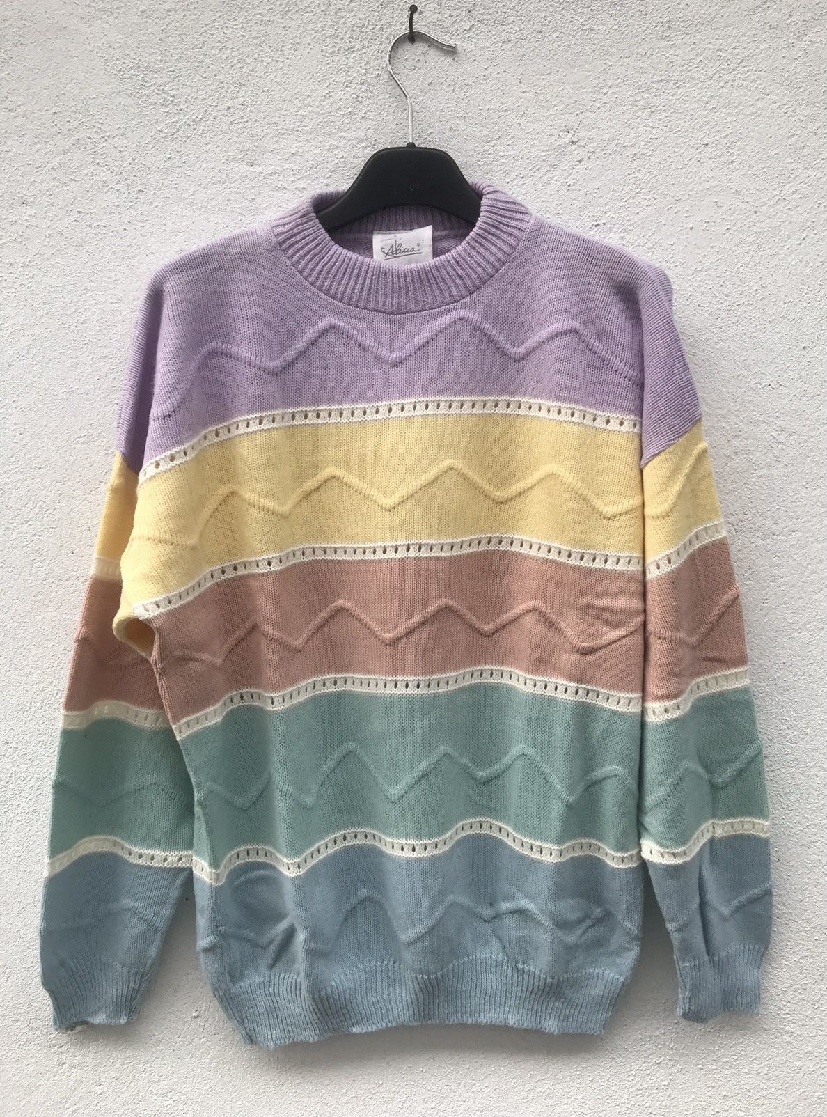 Designer × Native × Vintage Made In Usa Vintage Alicia Stripe knitwear Sweater Size US L / EU 52-54 / 3 - 1 Thumbnail