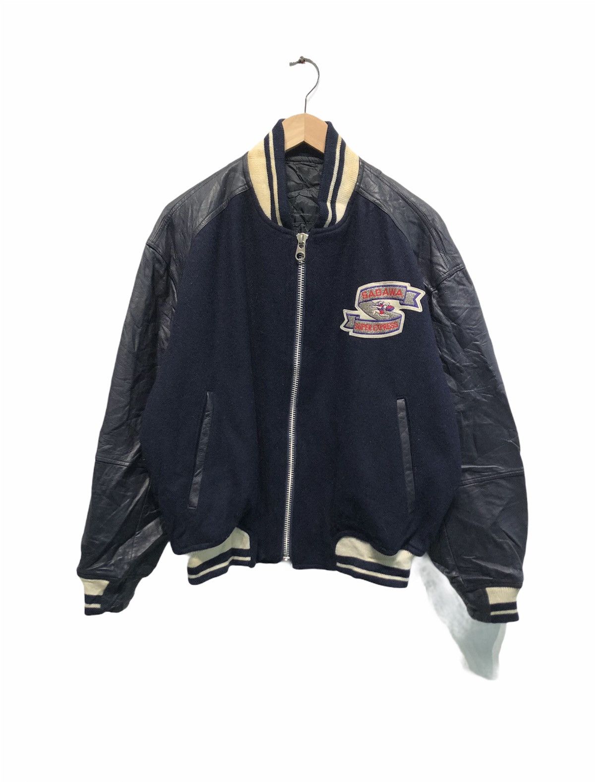 Vintage Sagawa Express Big Logo Varsity Jacket Size US L / EU 52-54 / 3 - 2 Thumbnail