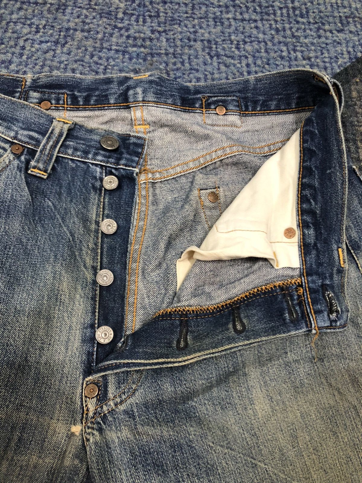 Levi's Levis 501XXc Big E Selvedge Button 555 Denim Size US 31 - 7 Thumbnail