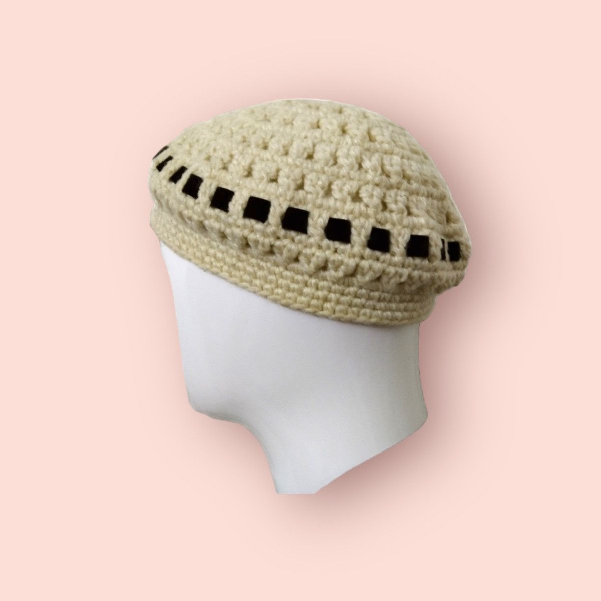 Aran Isles Knitwear × Homespun Knitwear RARE HANDMADE KNITTED BERET /BEANIE Size ONE SIZE - 4 Thumbnail