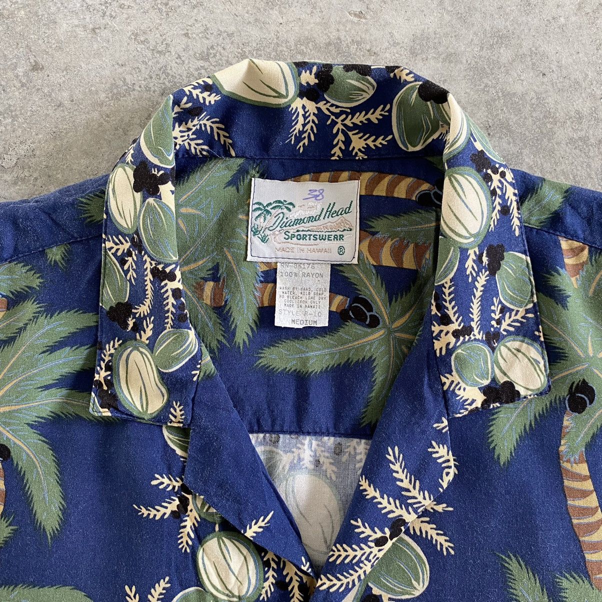Diamond Head × Vintage VTG Diamond Head Coconut Tree Border Print Rayon Shirt Size US M / EU 48-50 / 2 - 13 Thumbnail