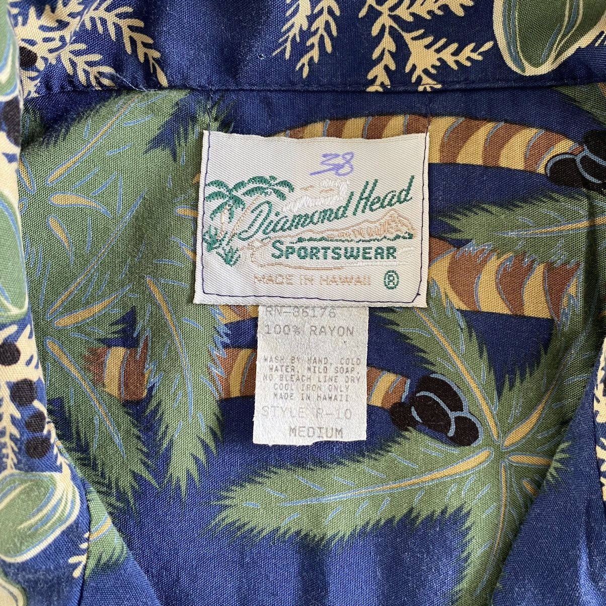 Diamond Head × Vintage VTG Diamond Head Coconut Tree Border Print Rayon Shirt Size US M / EU 48-50 / 2 - 14 Thumbnail